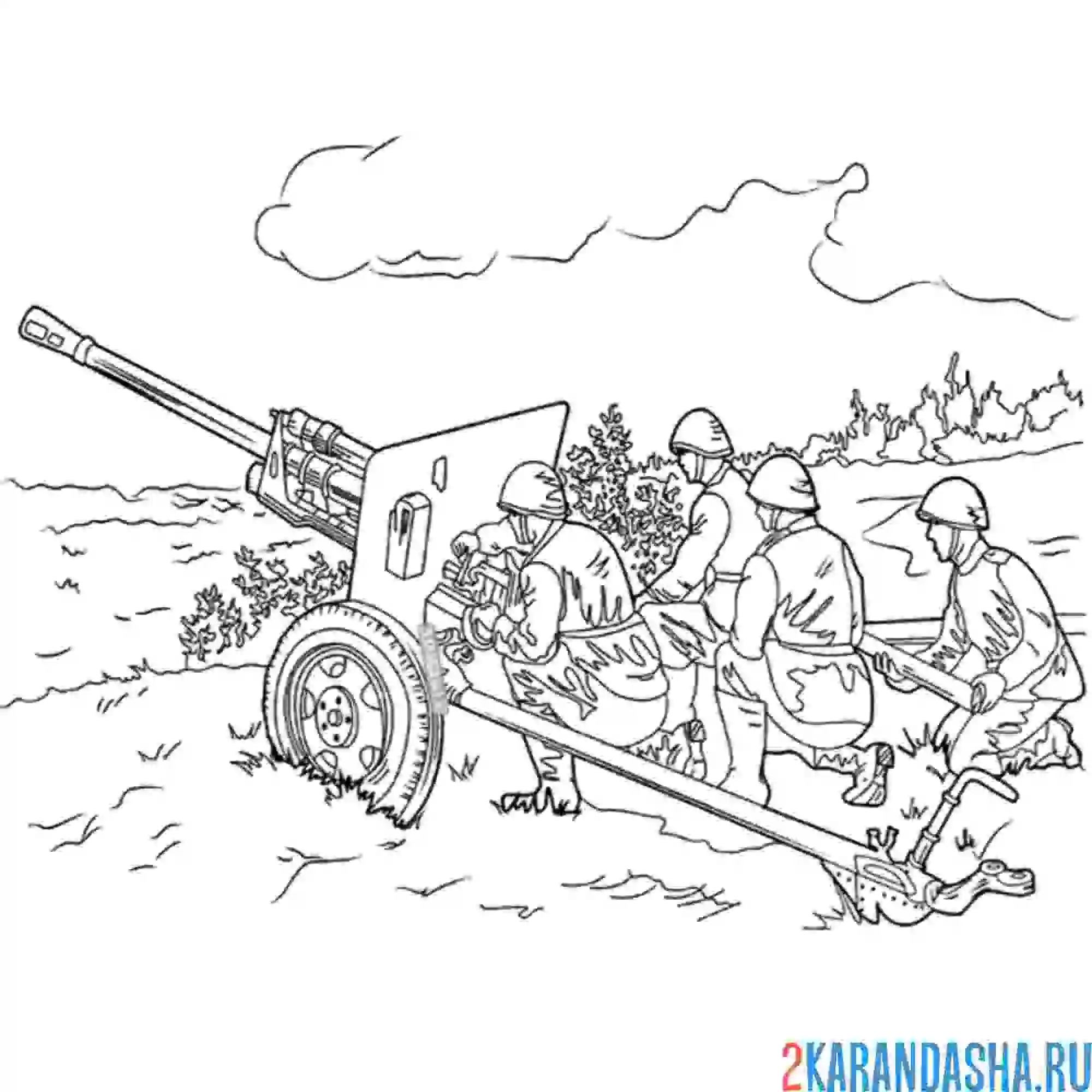 Раскраска катюша пушка