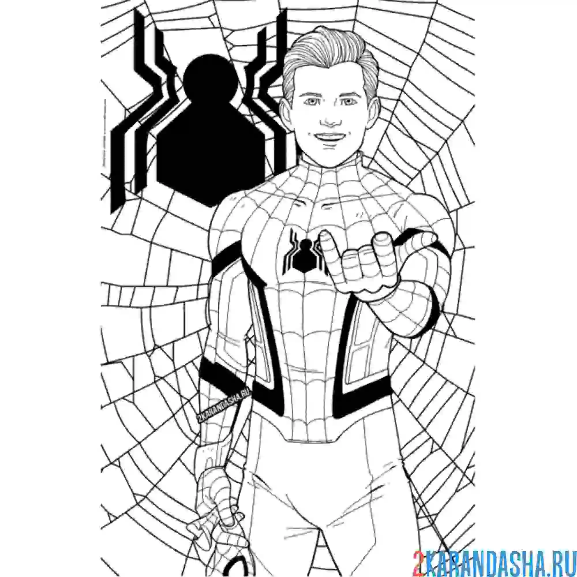 Раскраска питер паркер человек-паук