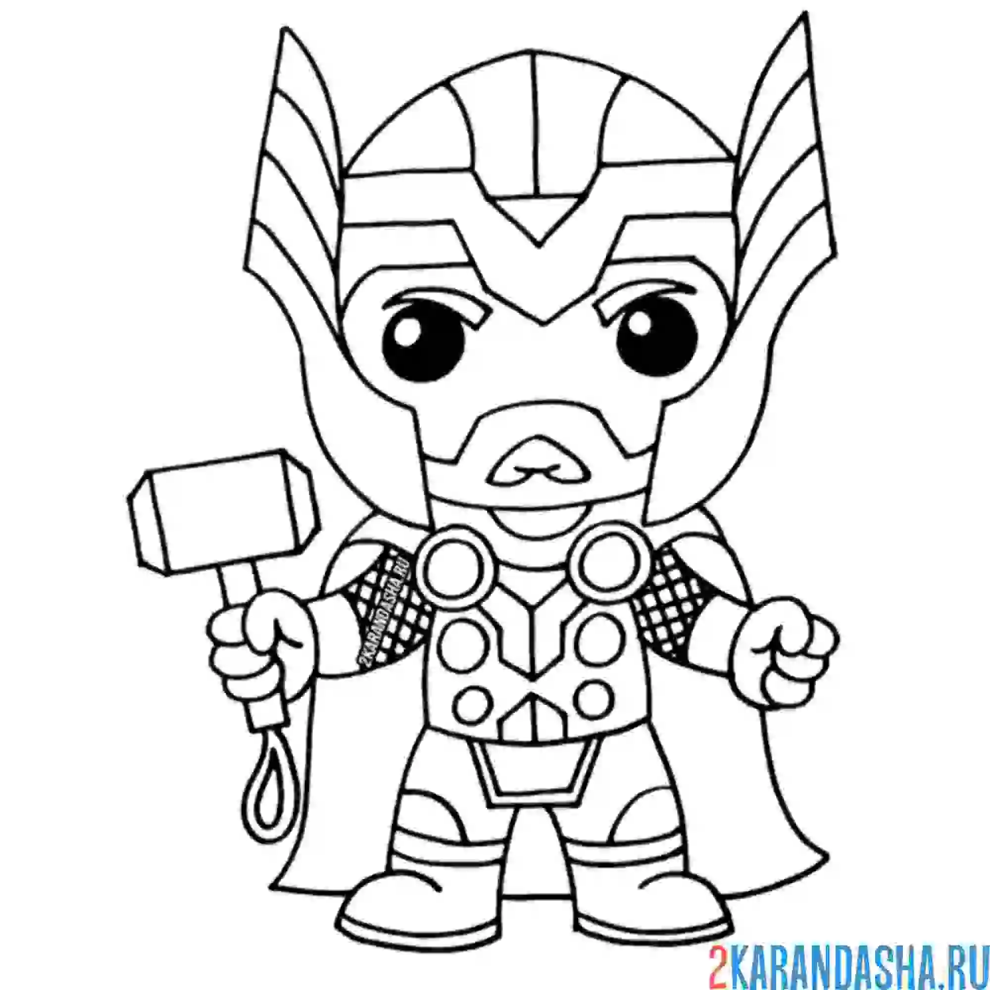 Раскраска тор марвел мультяшные