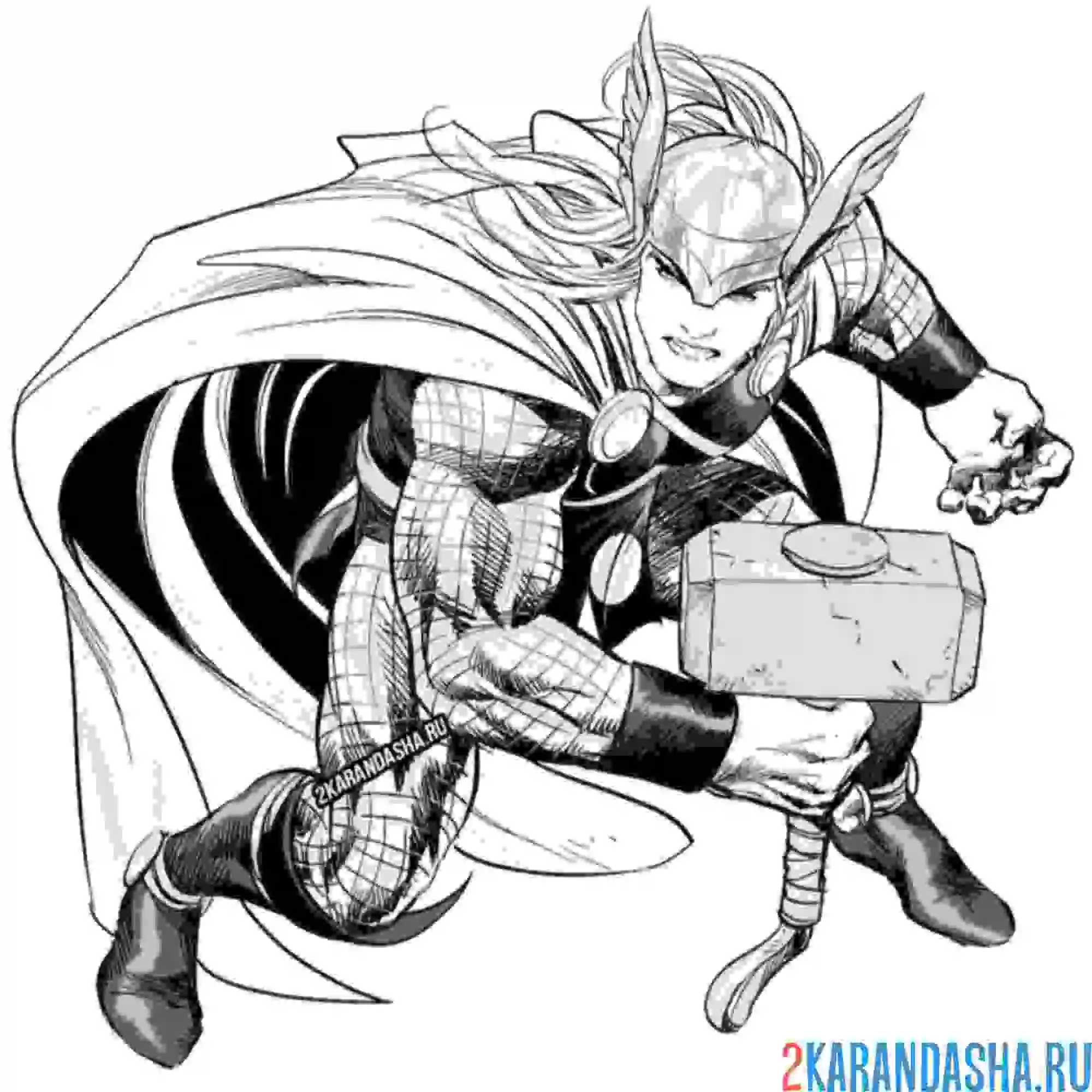 Раскраска тор с молотом