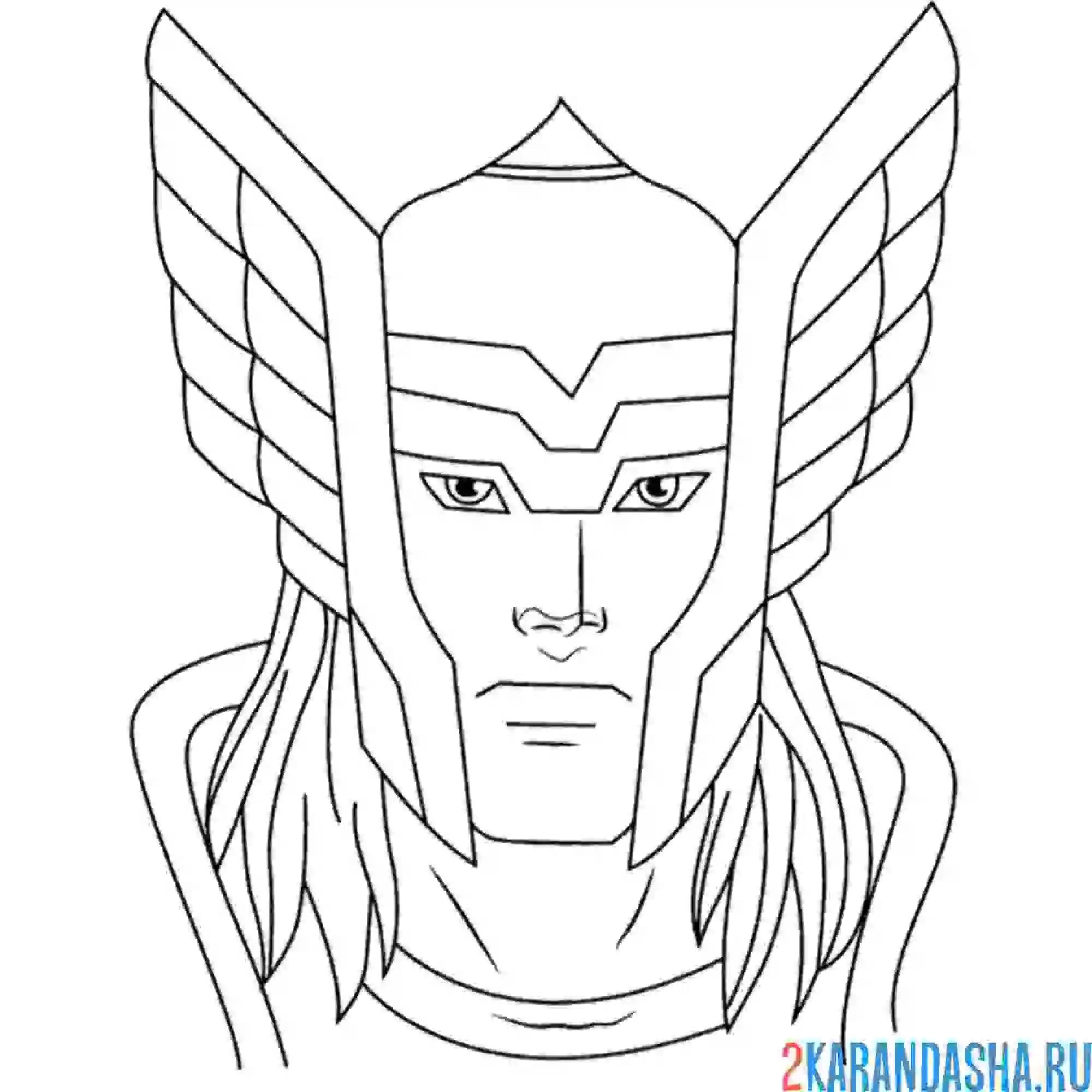 Раскраска голова тора