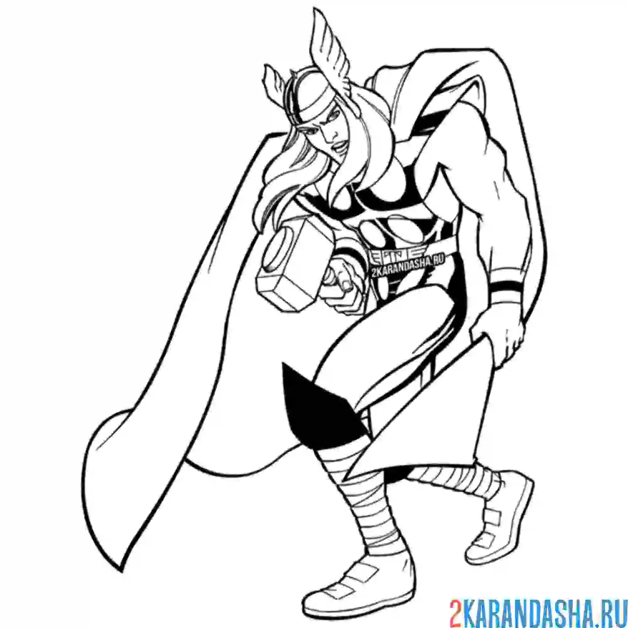 Раскраска тор наносит удар