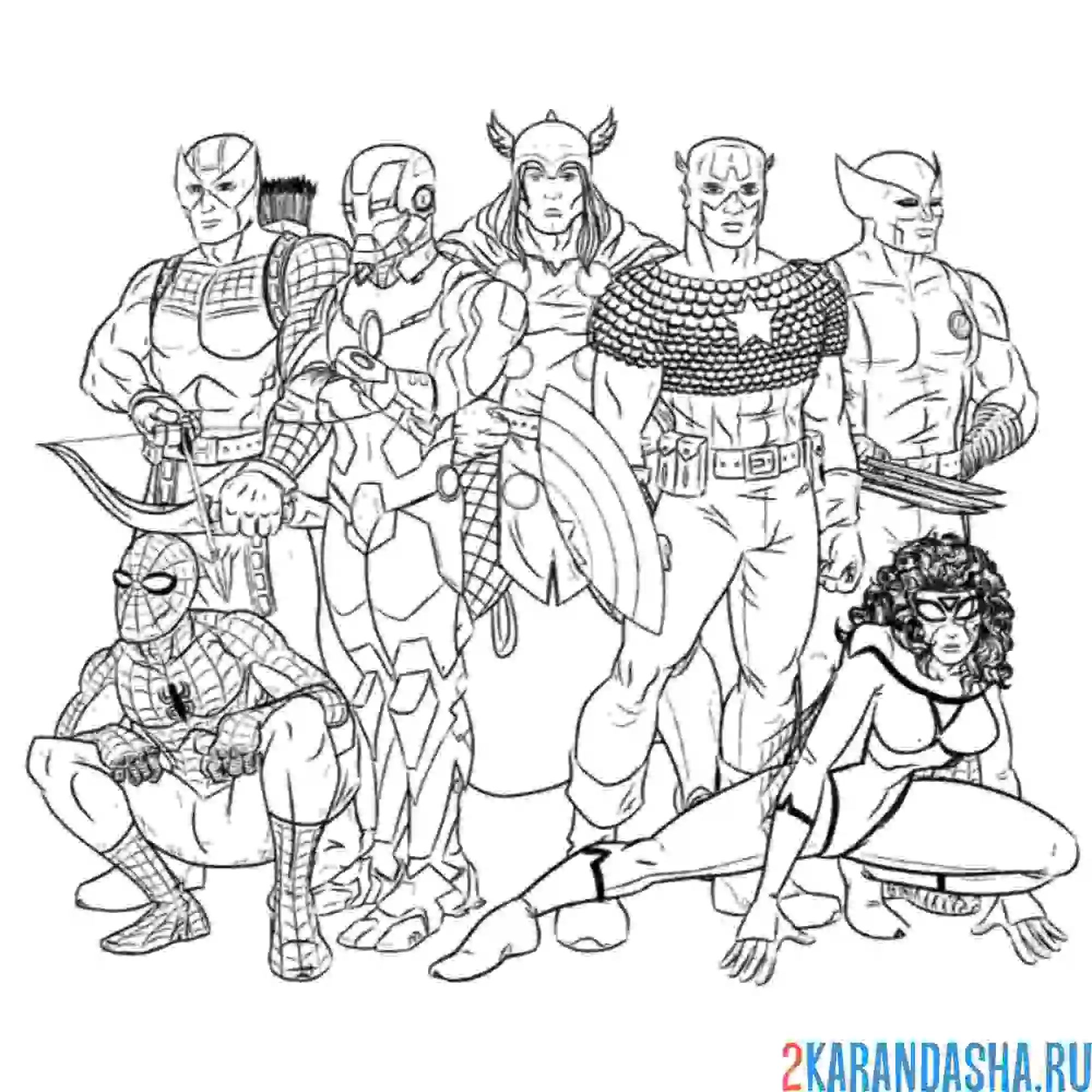 Раскраска марвел команда