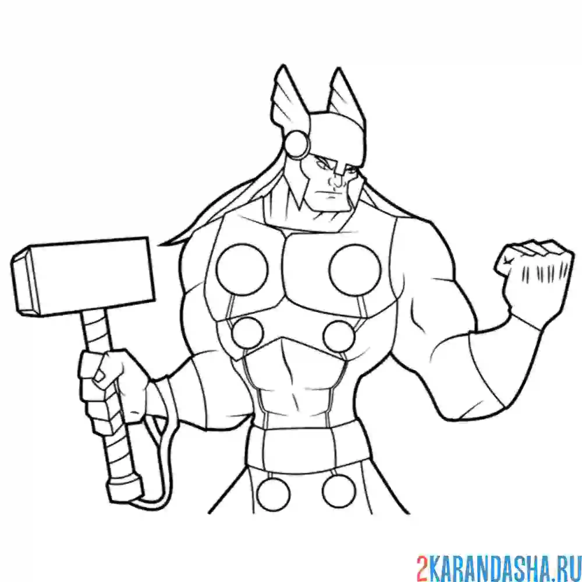 Раскраска тор сильный бог