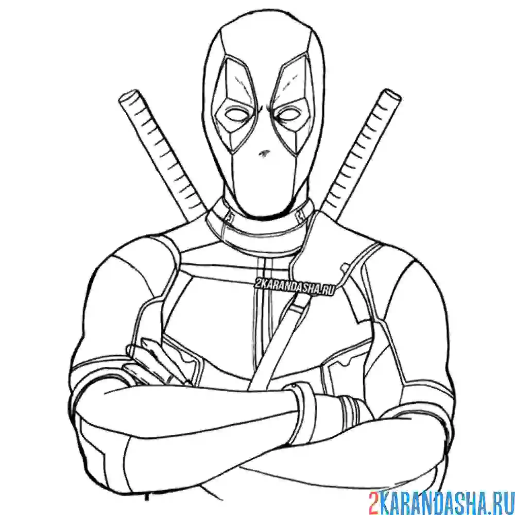 Раскраска дэдпул из комикса