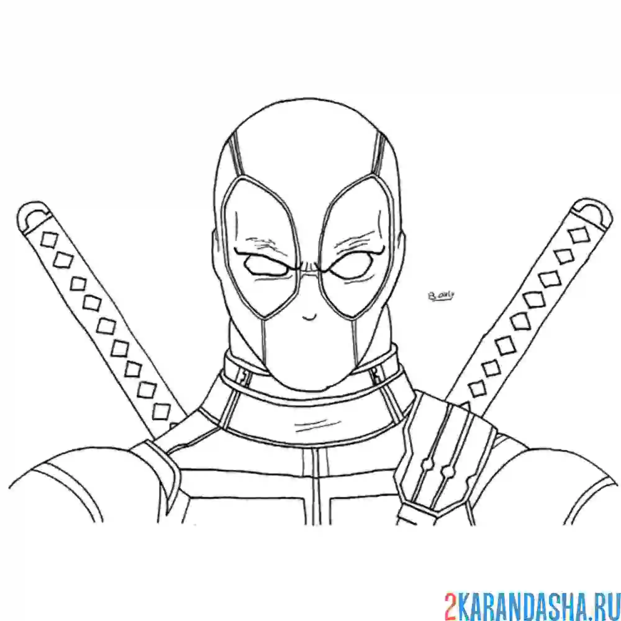 Раскраска дэдпул маска