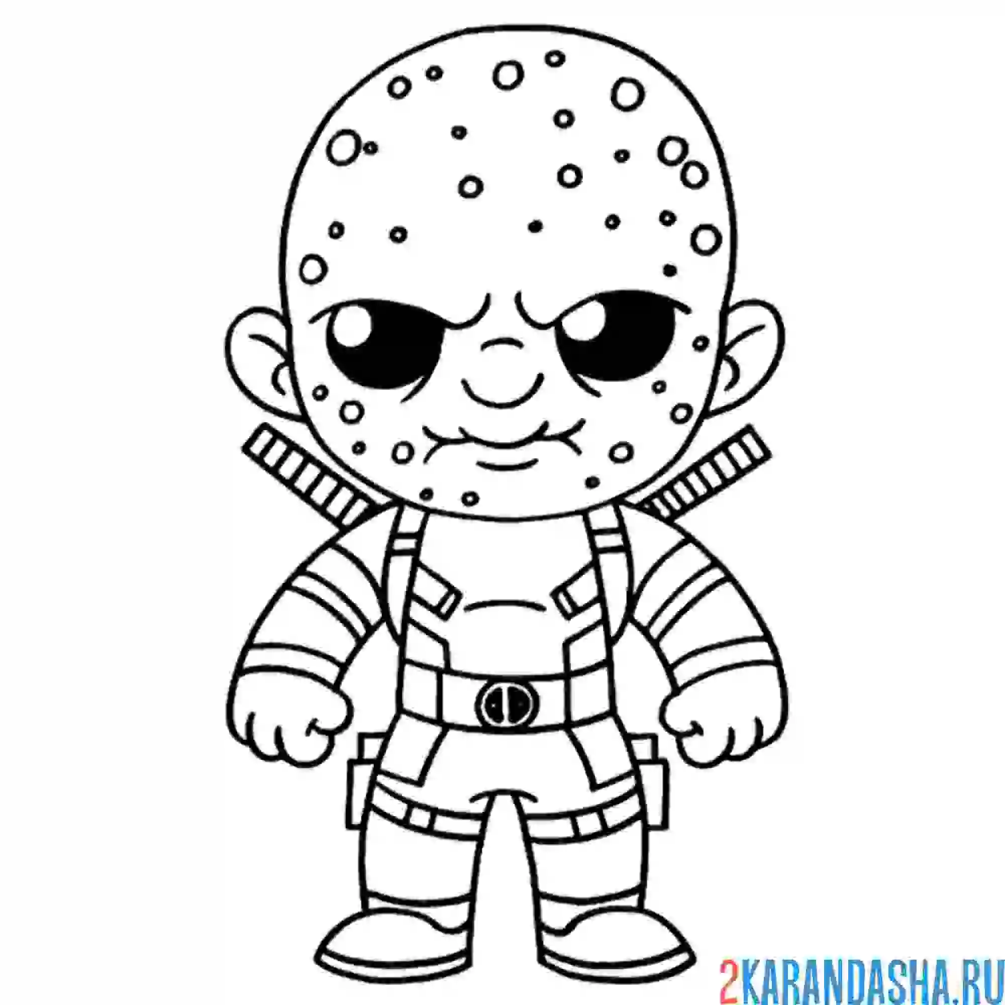 Раскраска дэдпул без маски