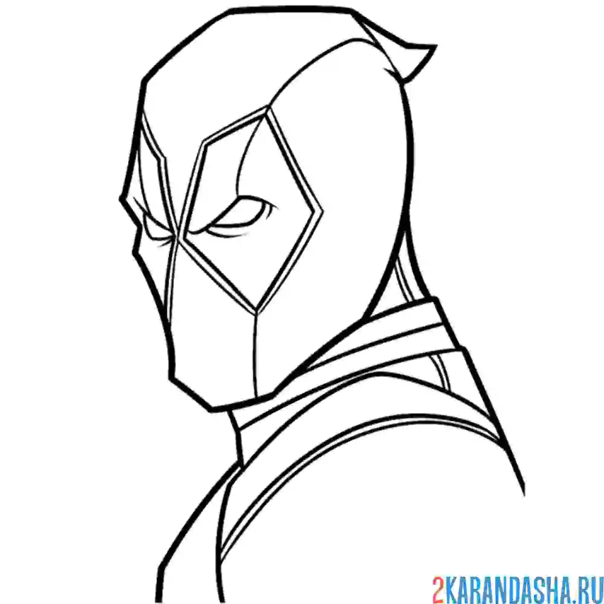 Раскраска дэдпул портрет