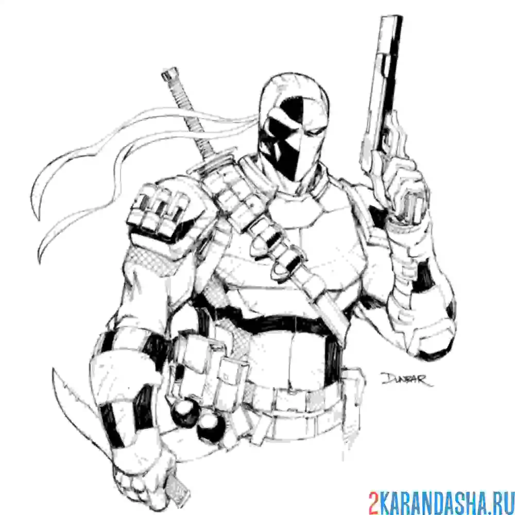 Раскраска с пушкой дэдпул