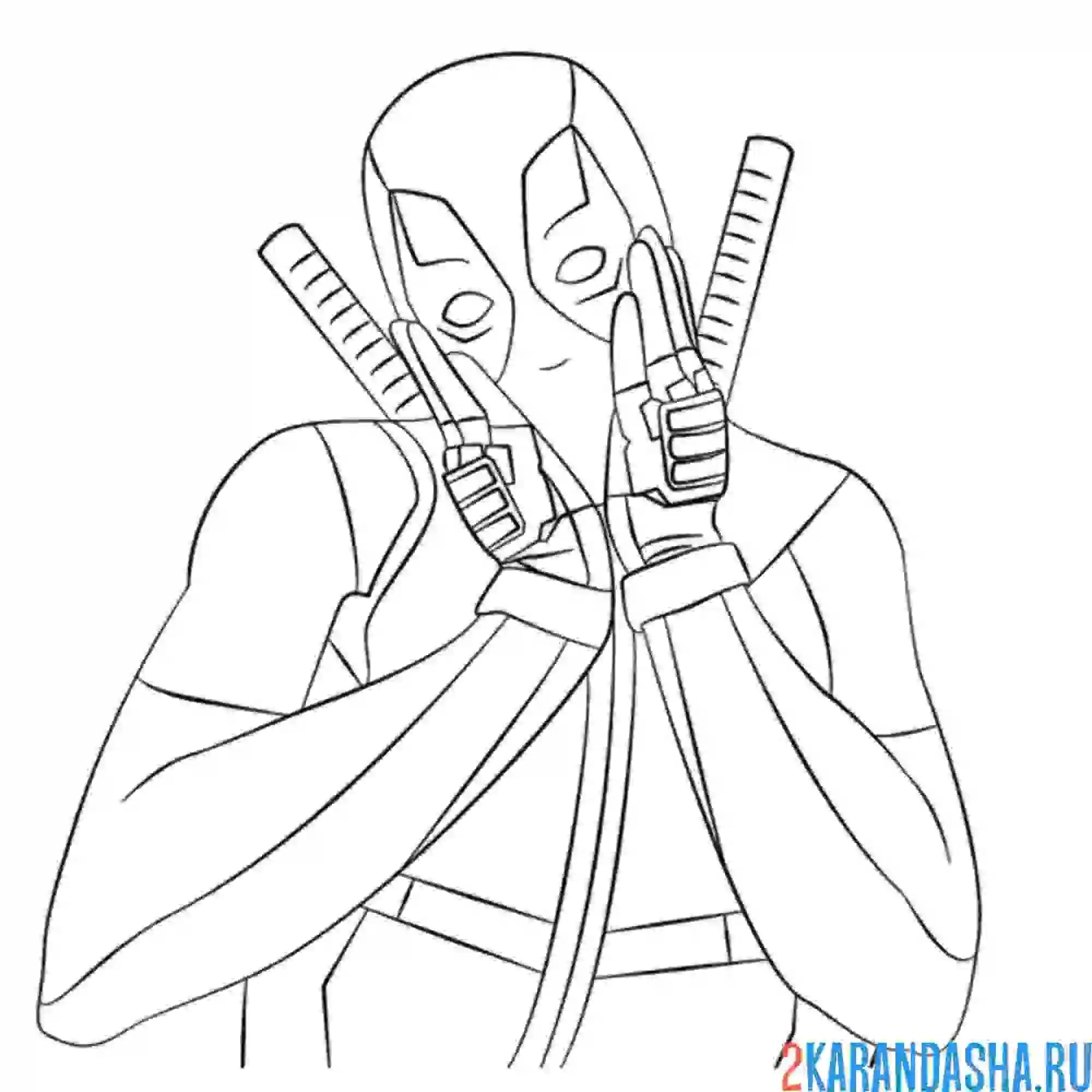 Раскраска дэдпул смешной персонаж