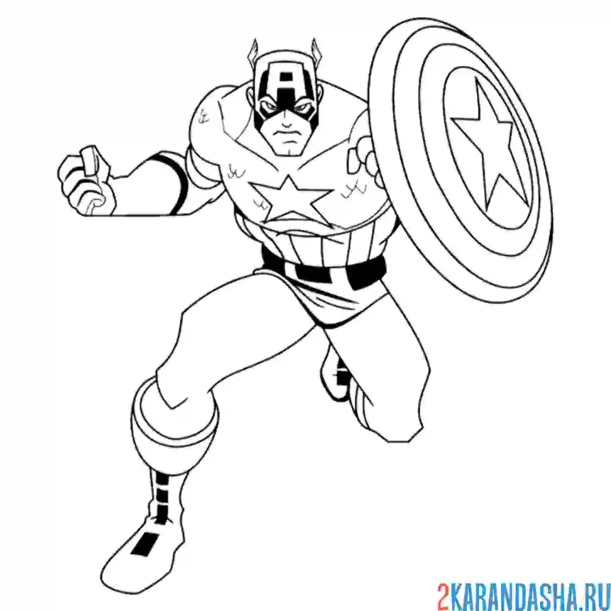Раскраска новый капитан америка