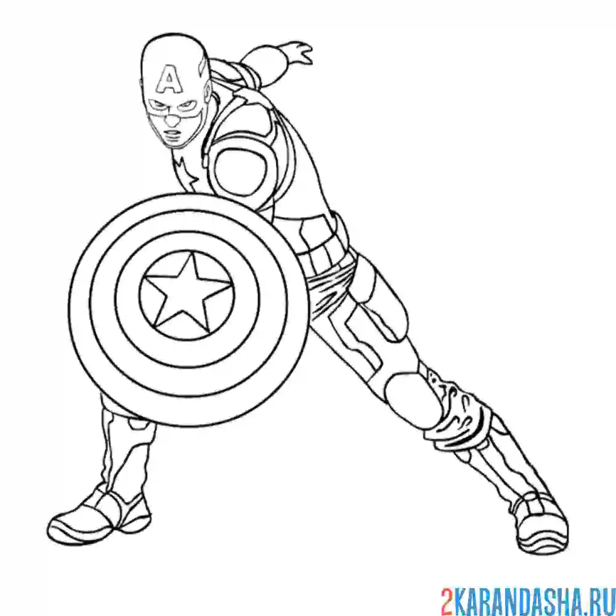 Раскраска капитан америка готовится