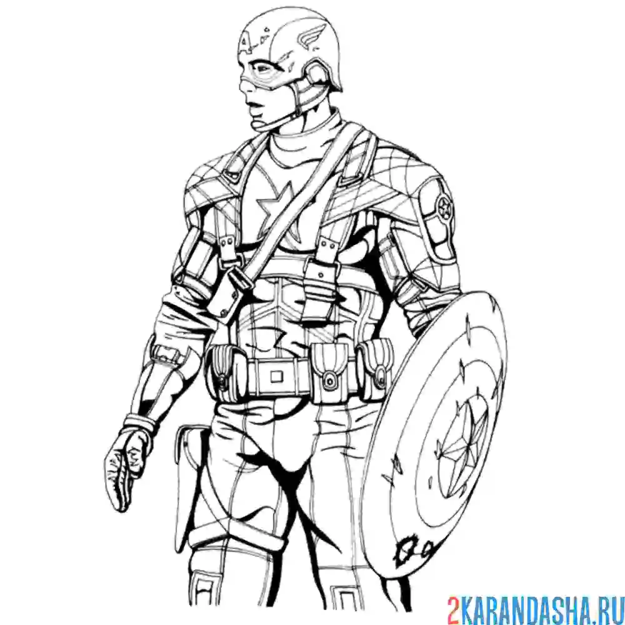 Раскраска человек капитан америка