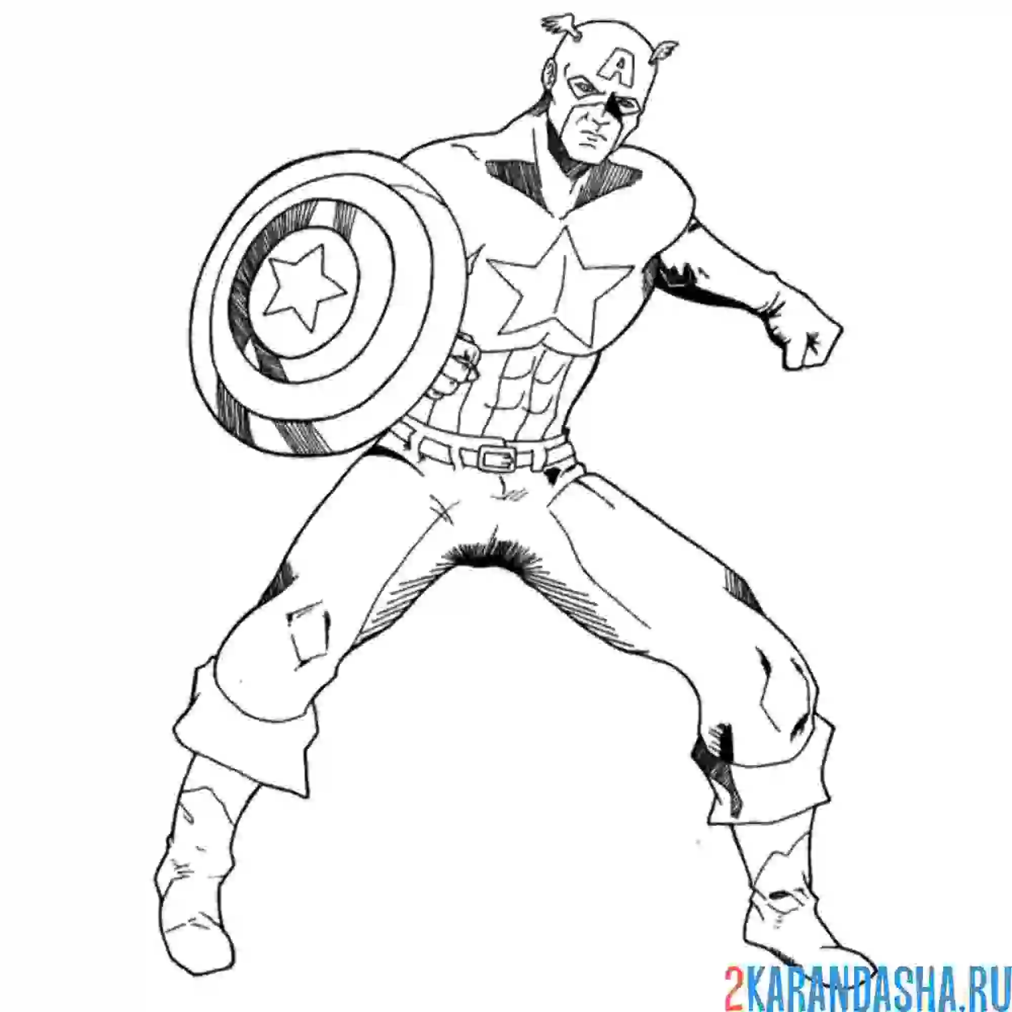 Раскраска не зли капитана америку