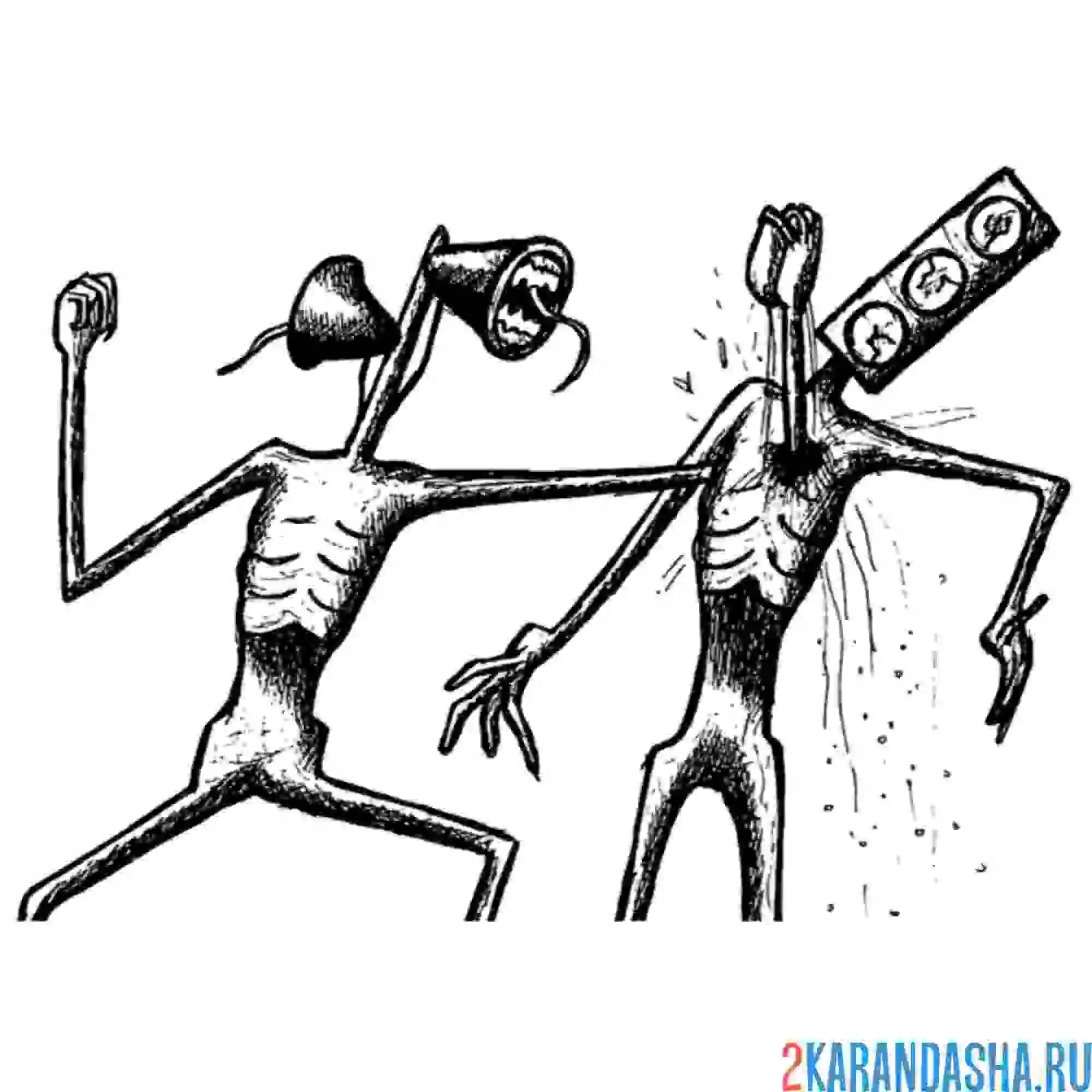 Раскраска сиреноголовый убивает