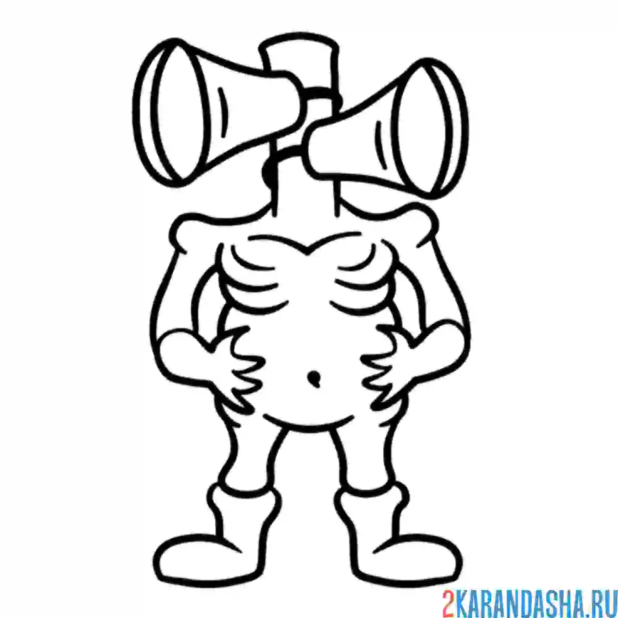 Раскраска сиреноголовый набил пузо