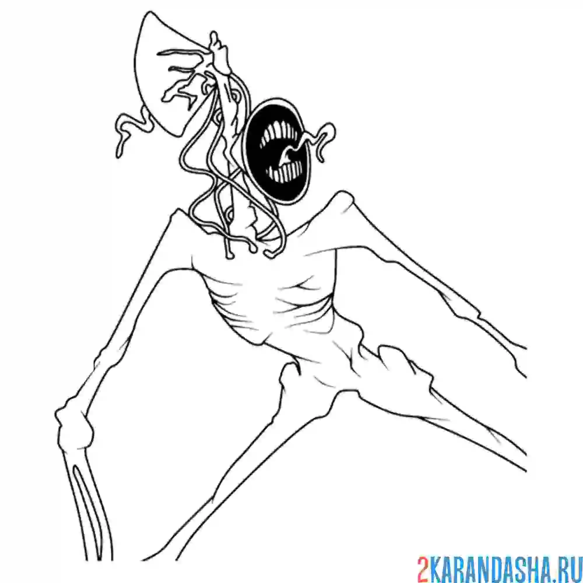 Раскраска сиреноголовый криповый