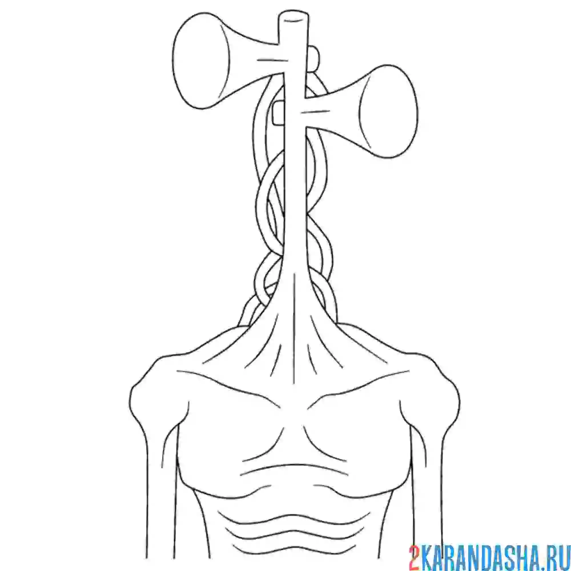 Раскраска сиреноголовый без зубов