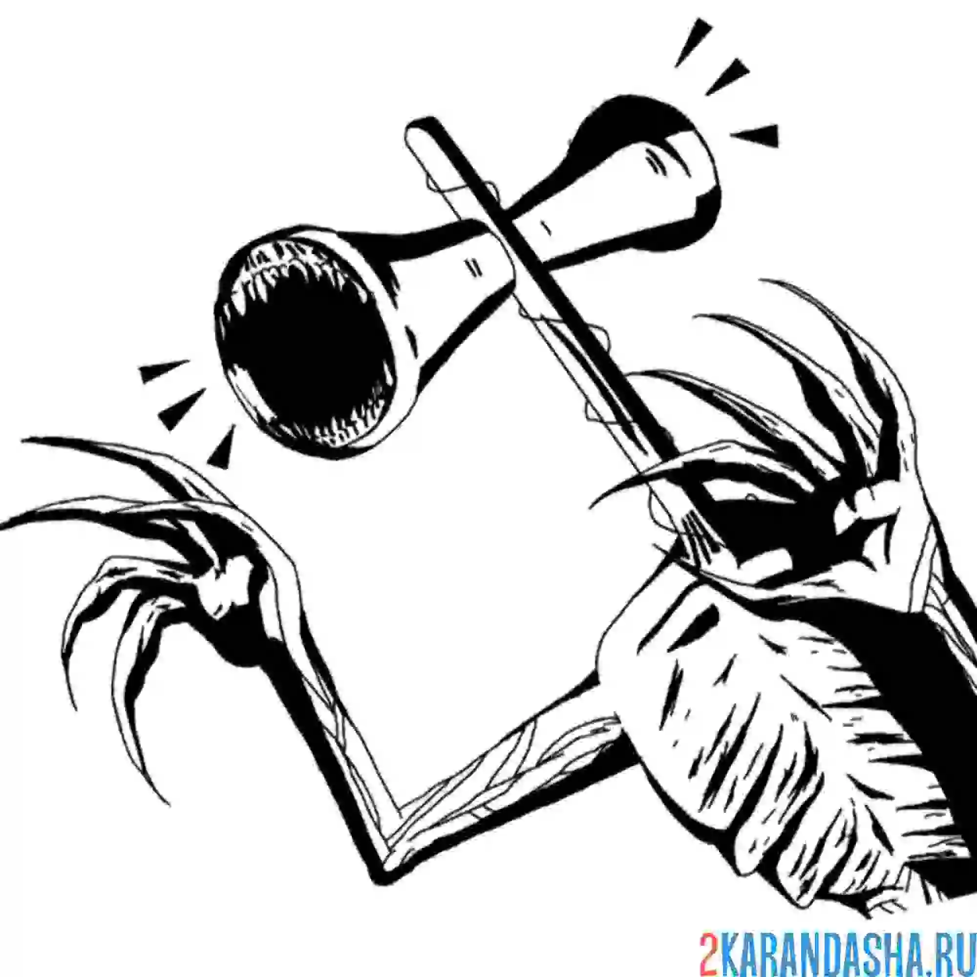 Раскраска сиреноголовый пугает