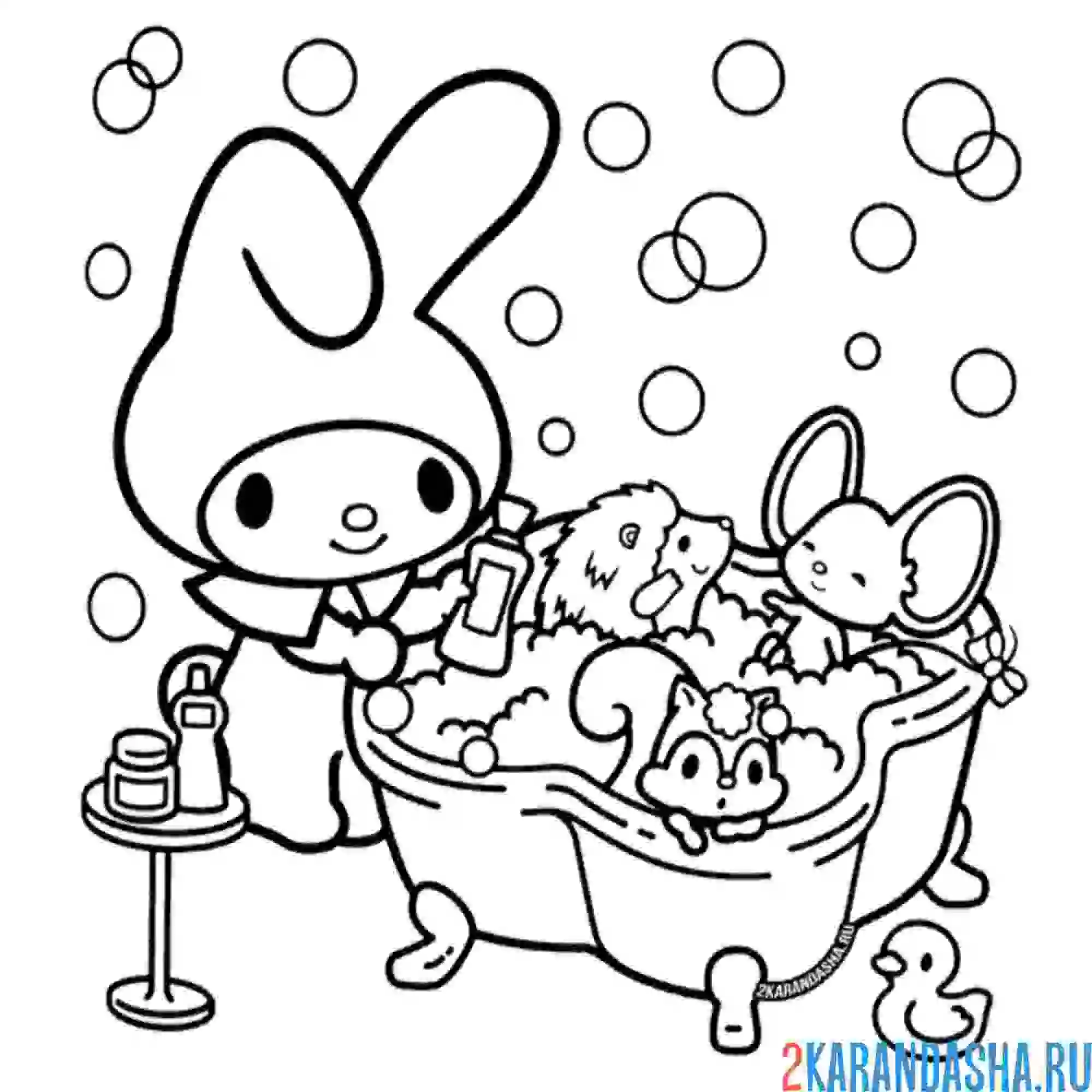 Раскраска май мелоди моет животных