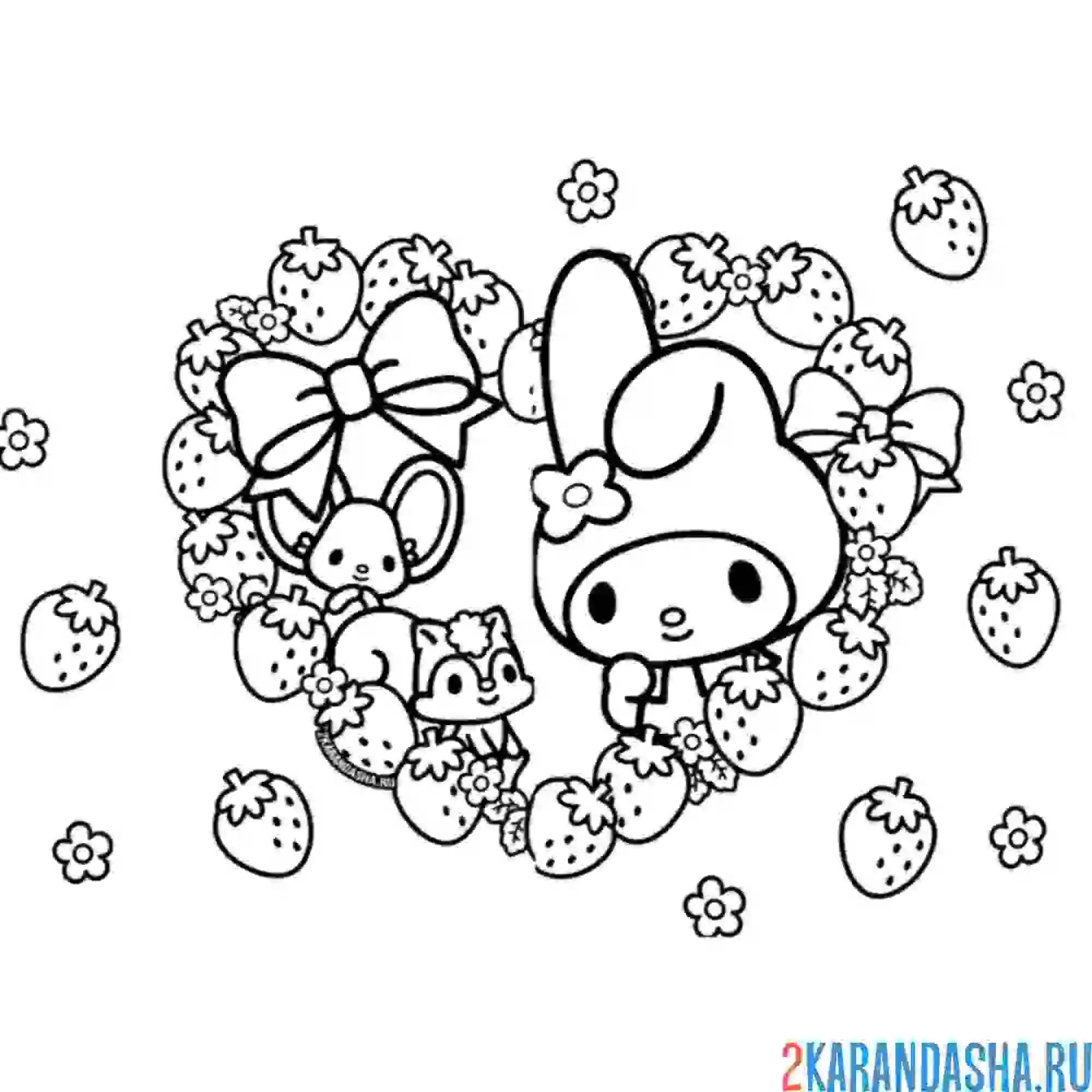 Раскраска май мелоди в сердечке