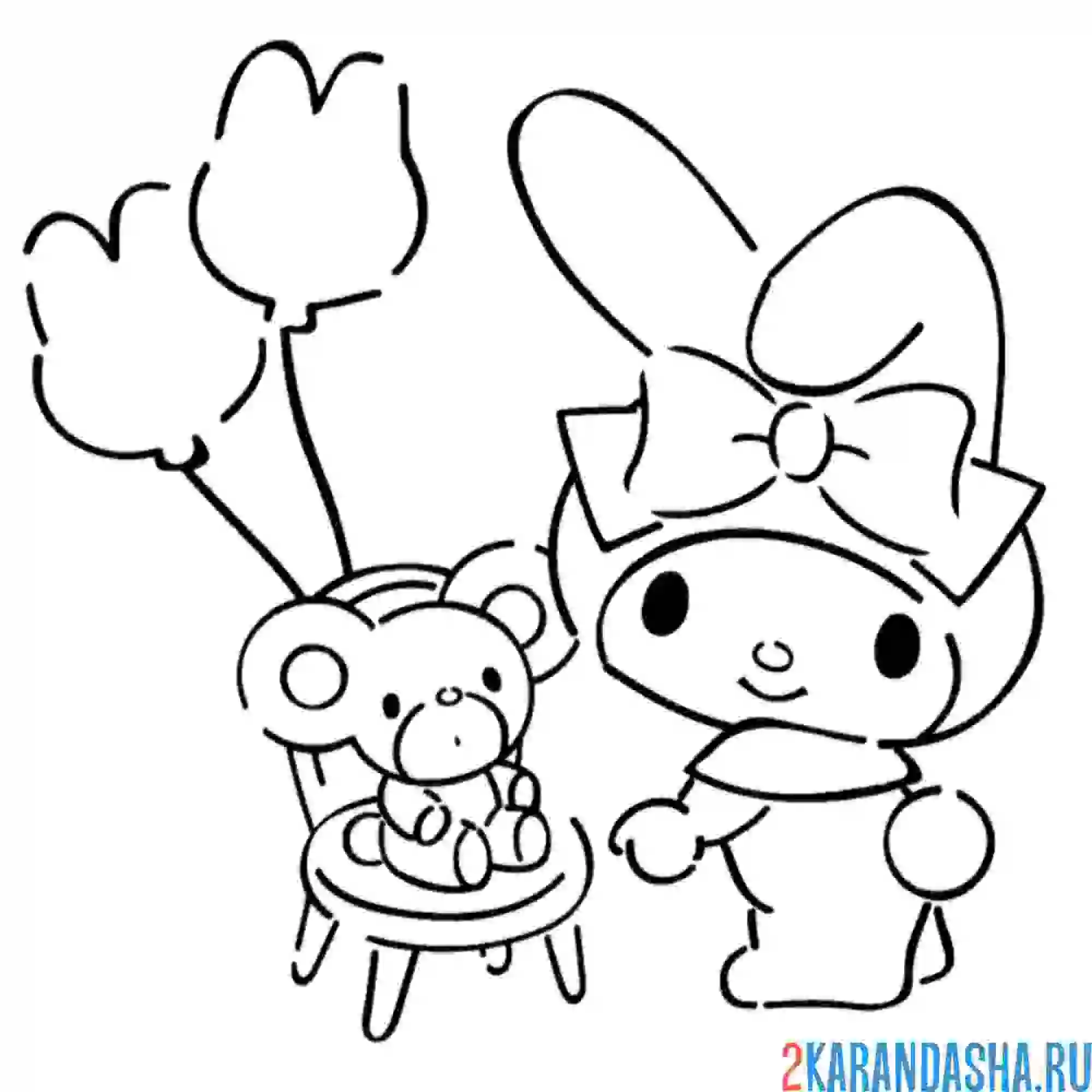 Раскраска май мелоди и мышка