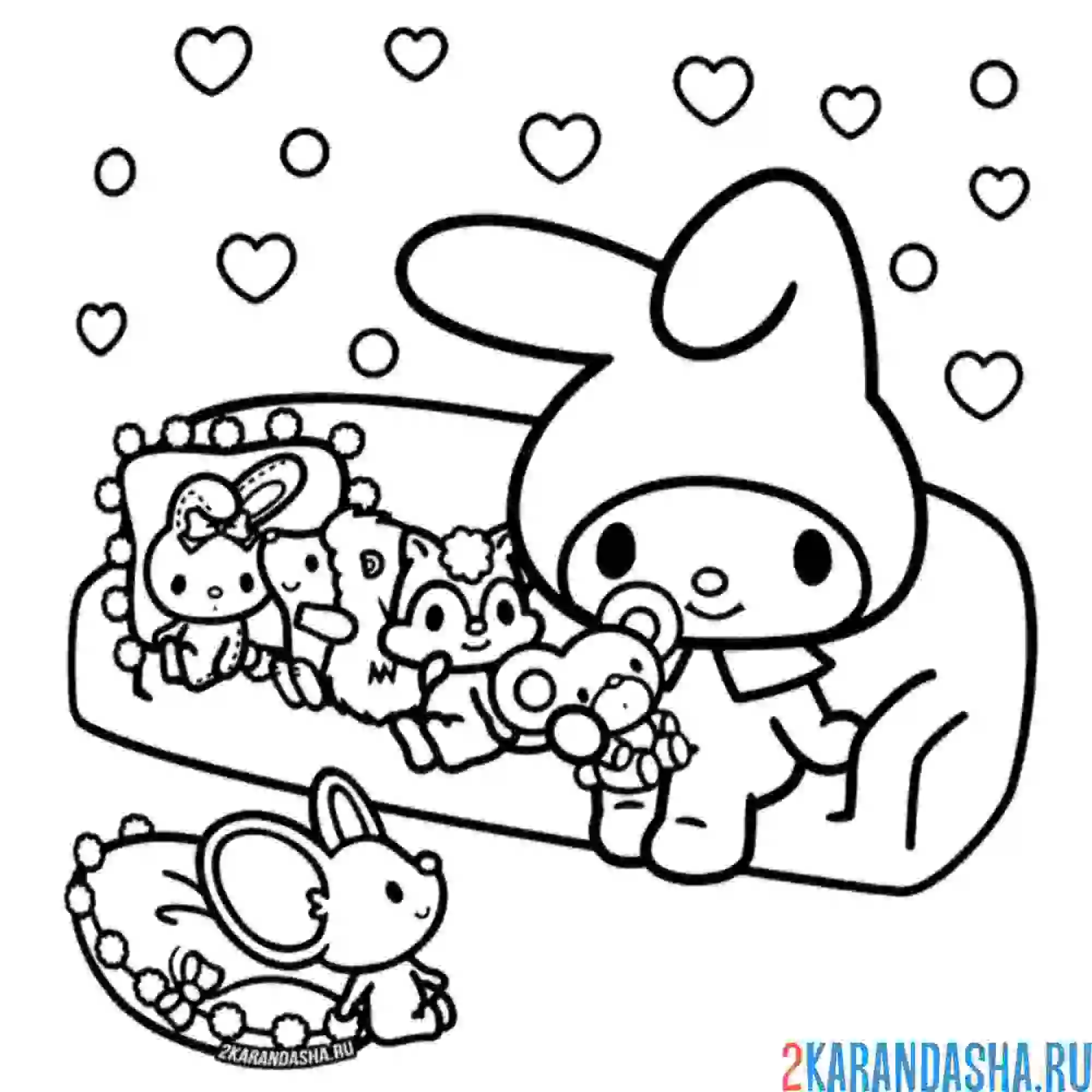 Раскраска май мелоди и все друзья