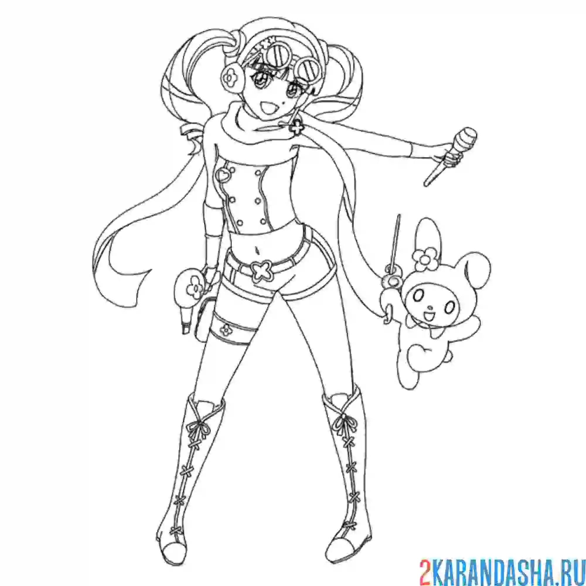 Раскраска девушка и май мелоди