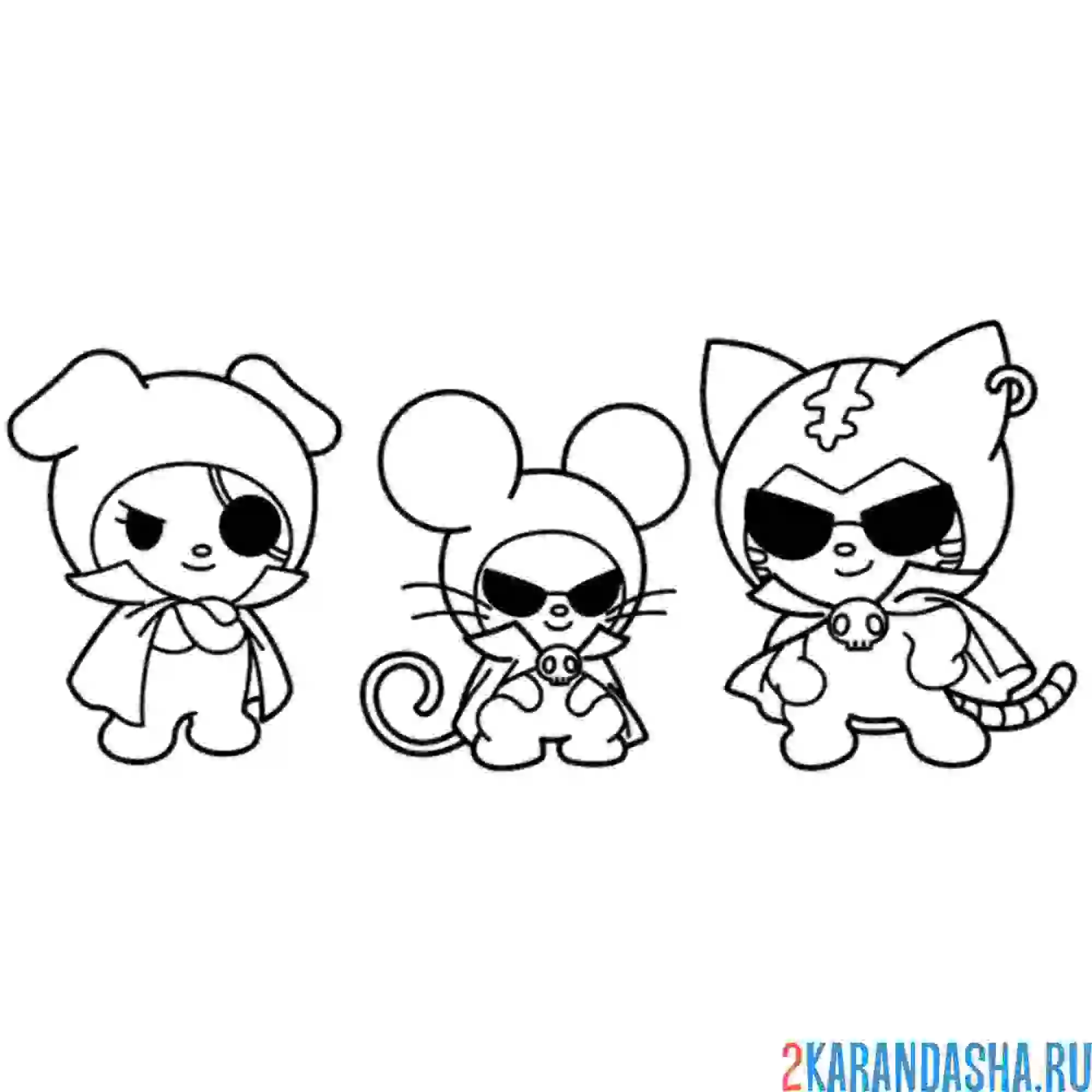 Раскраска компания куроми