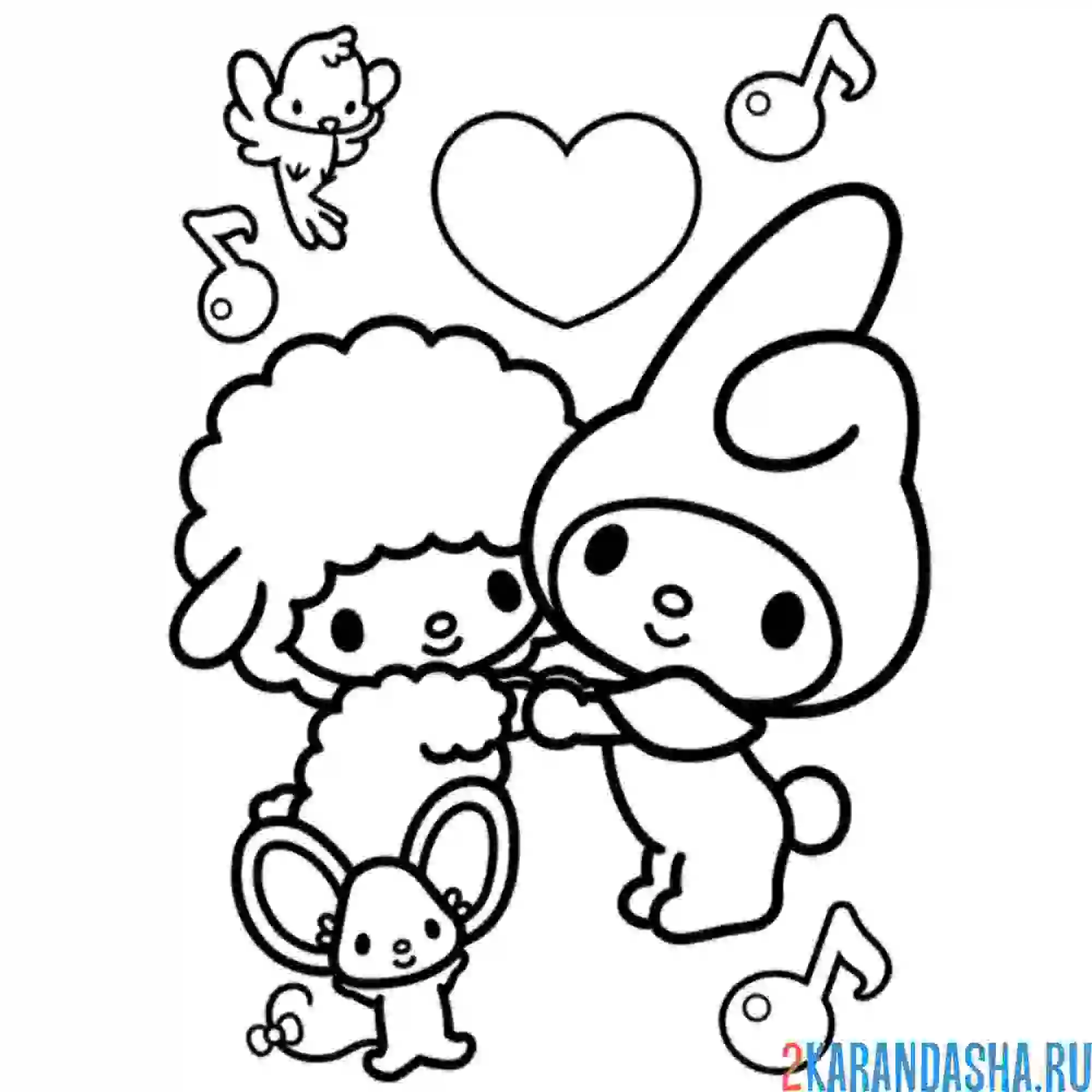 Раскраска друзья май мелоди