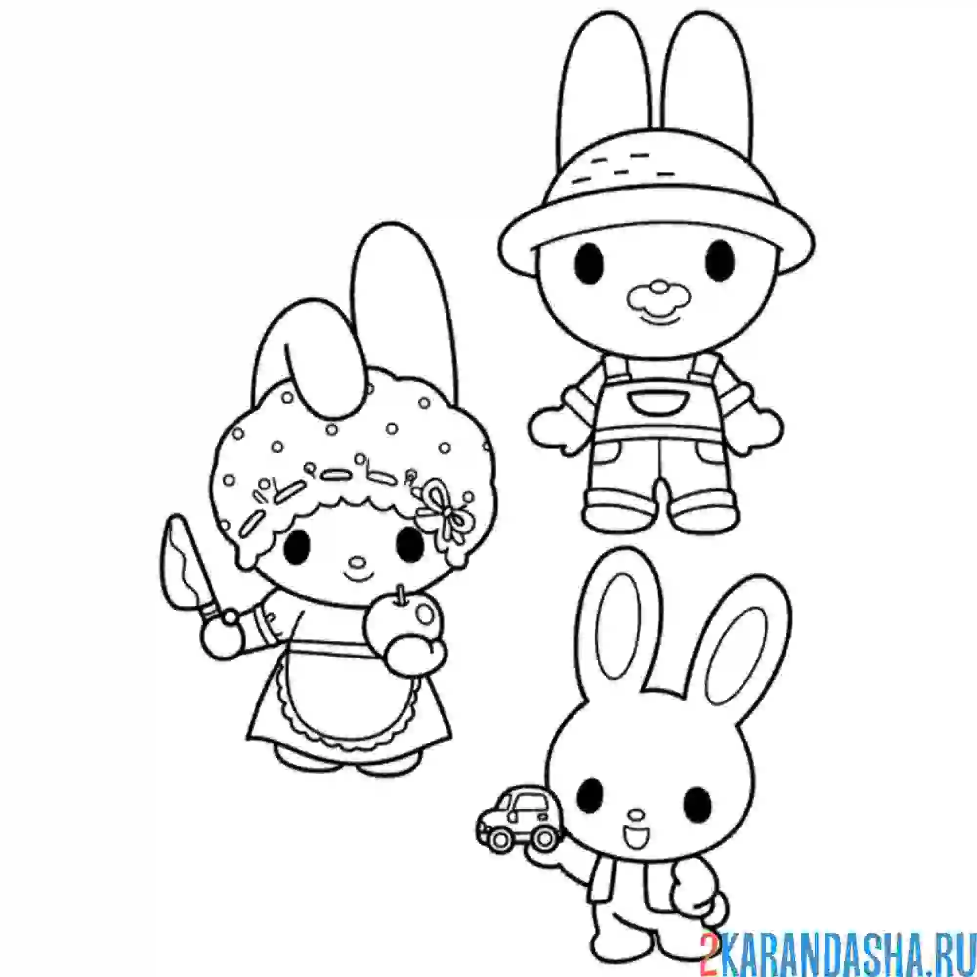 Раскраска май мелоди члены семьи