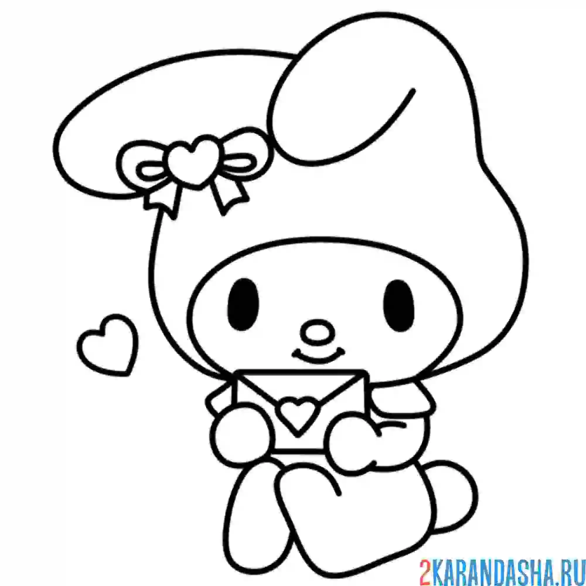 Раскраска май мелоди с конвертом