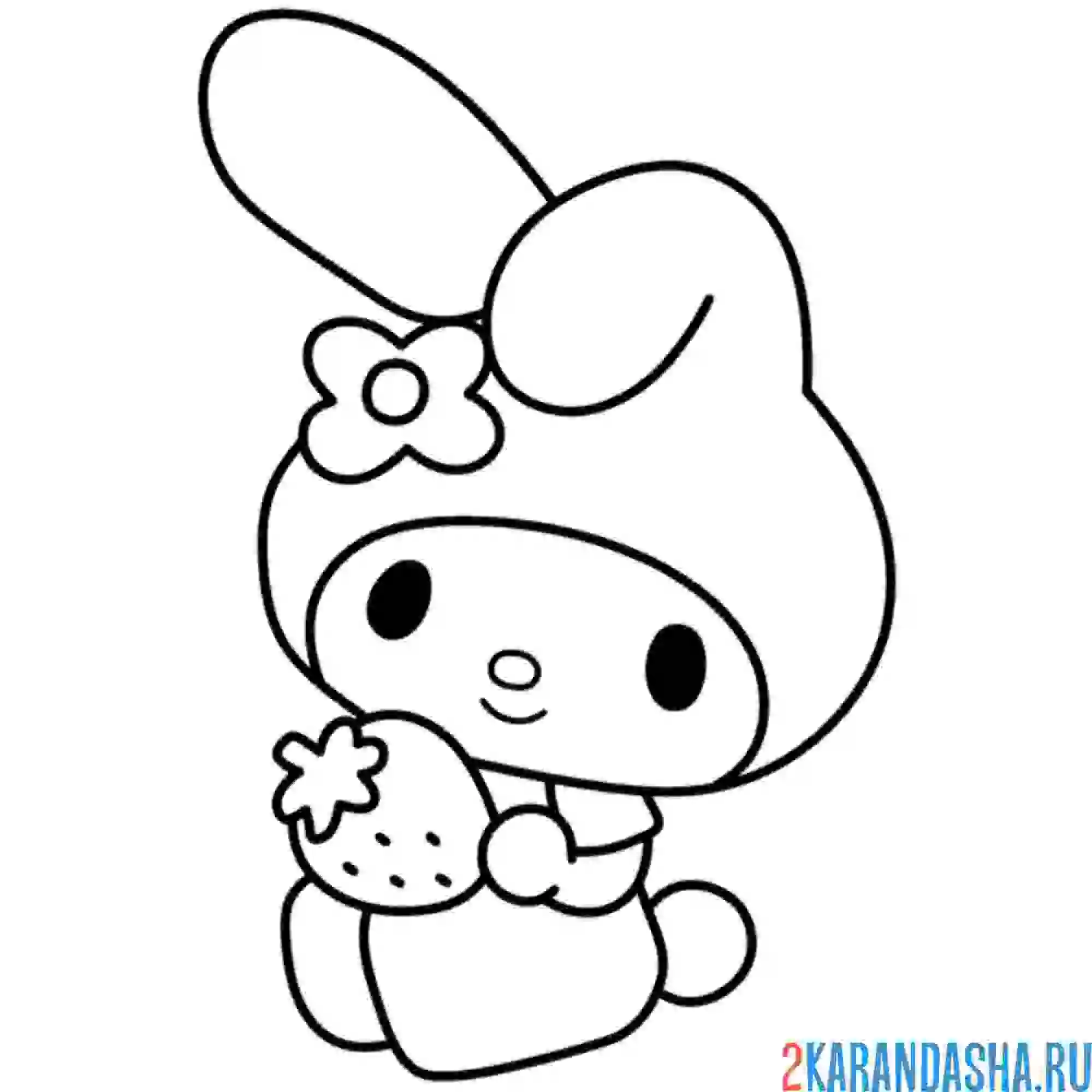 Раскраска май мелоди с клубничкой