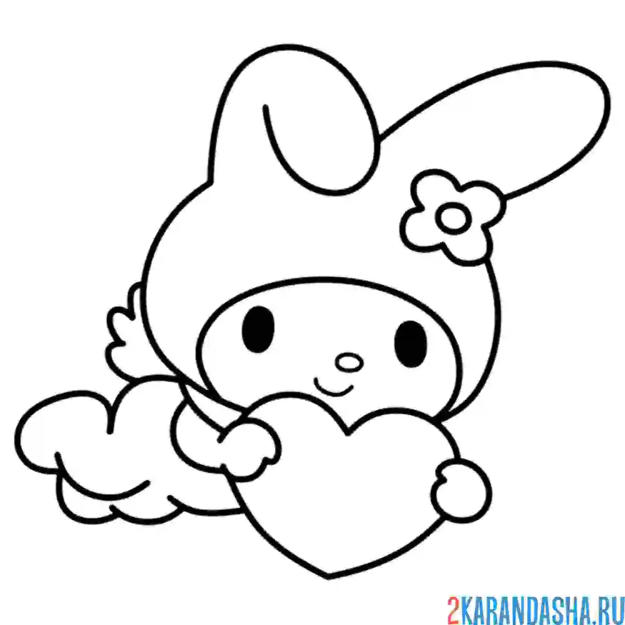 Раскраска май мелоди держит сердечко