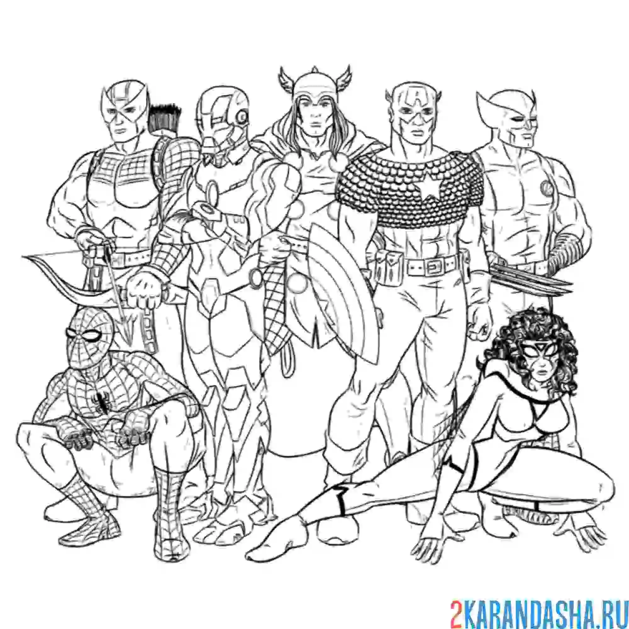 Раскраска супергерои марвел