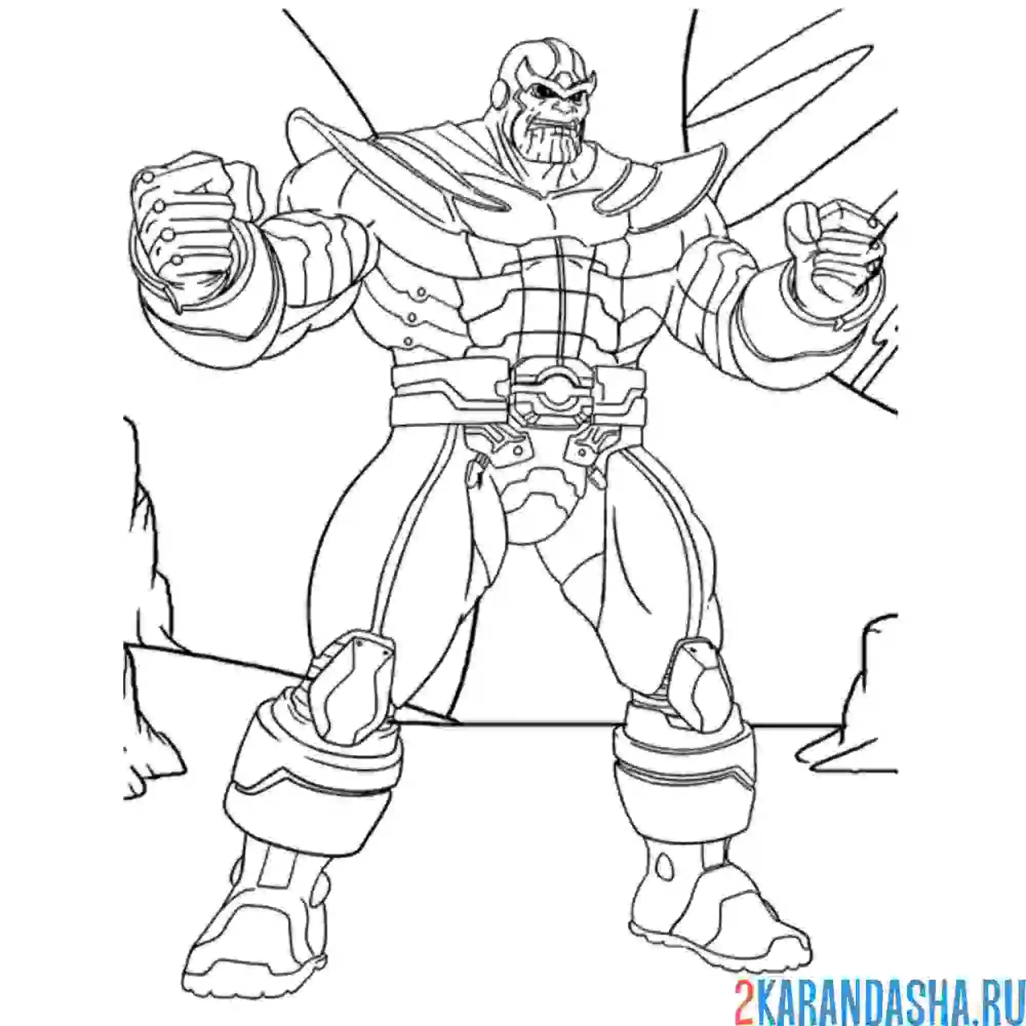 Раскраска танос персонаж марвел