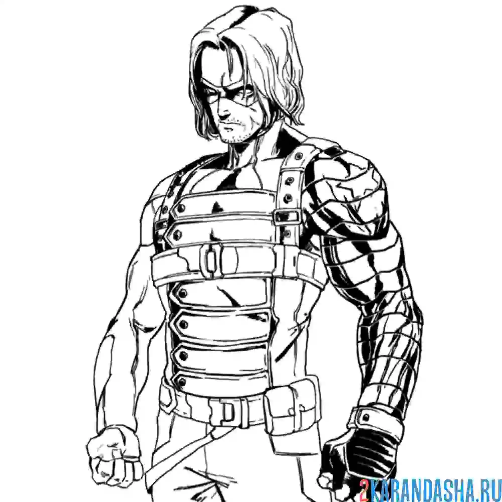 Раскраска зимний солдат марвел