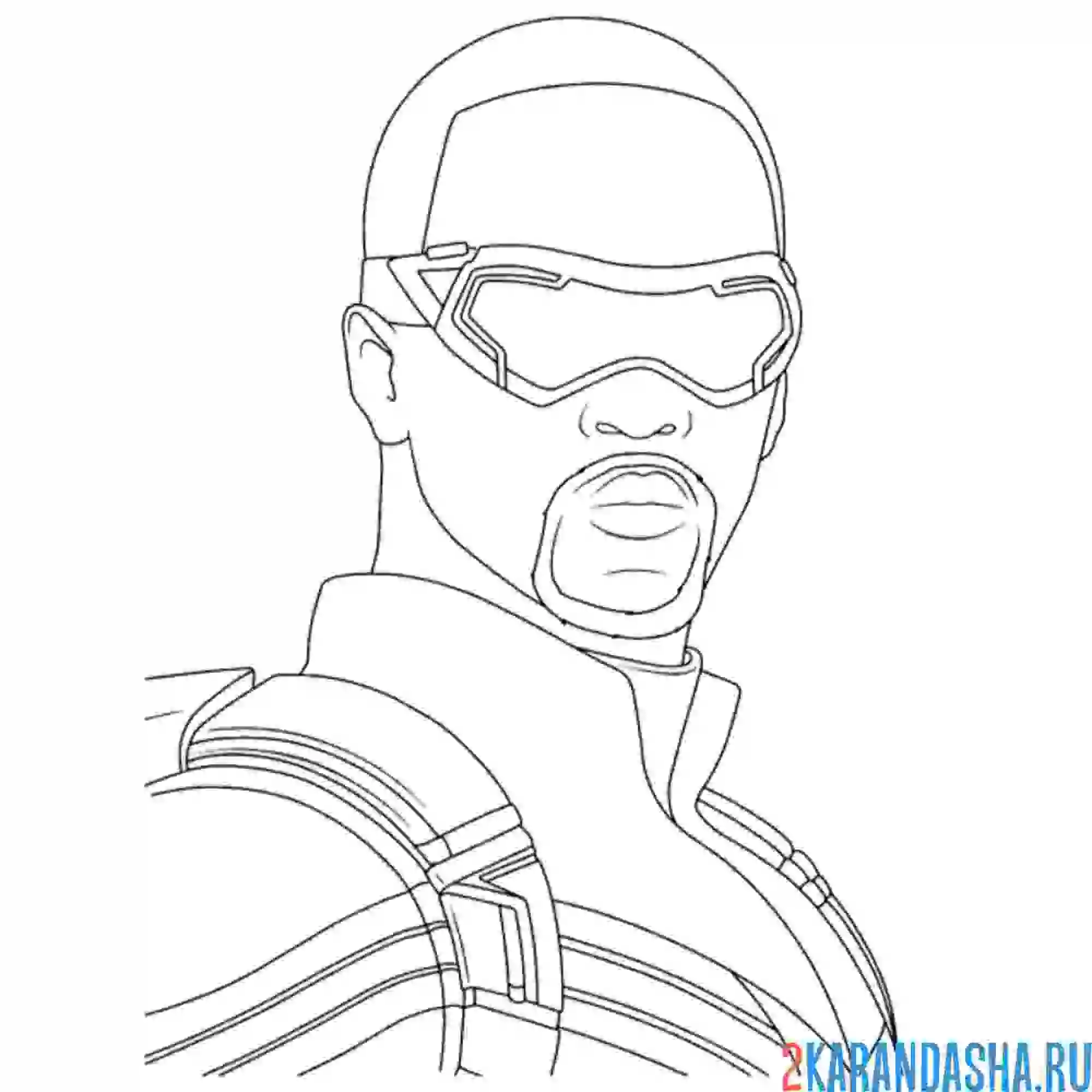 Раскраска сокол марвел