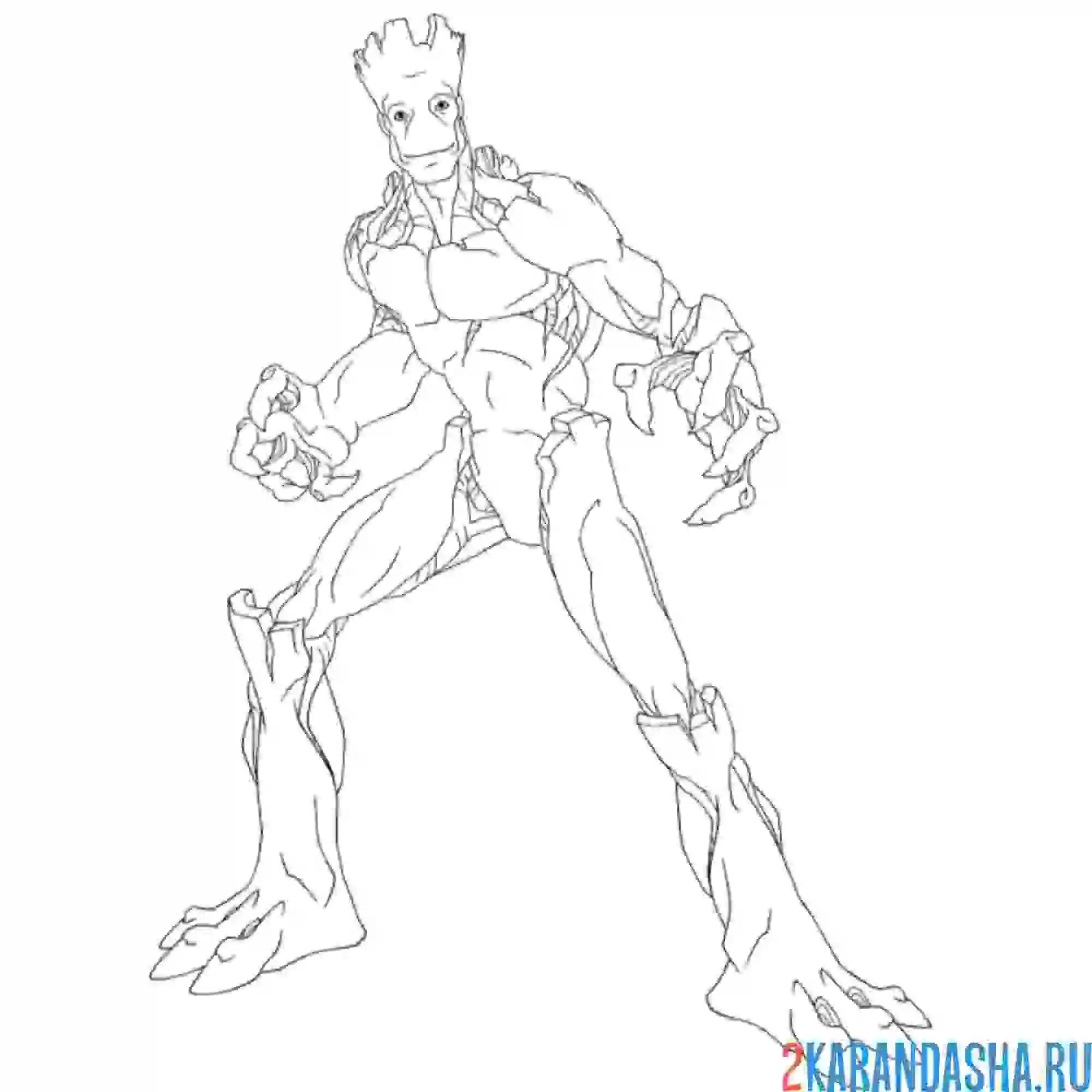 Раскраска грут из марвел