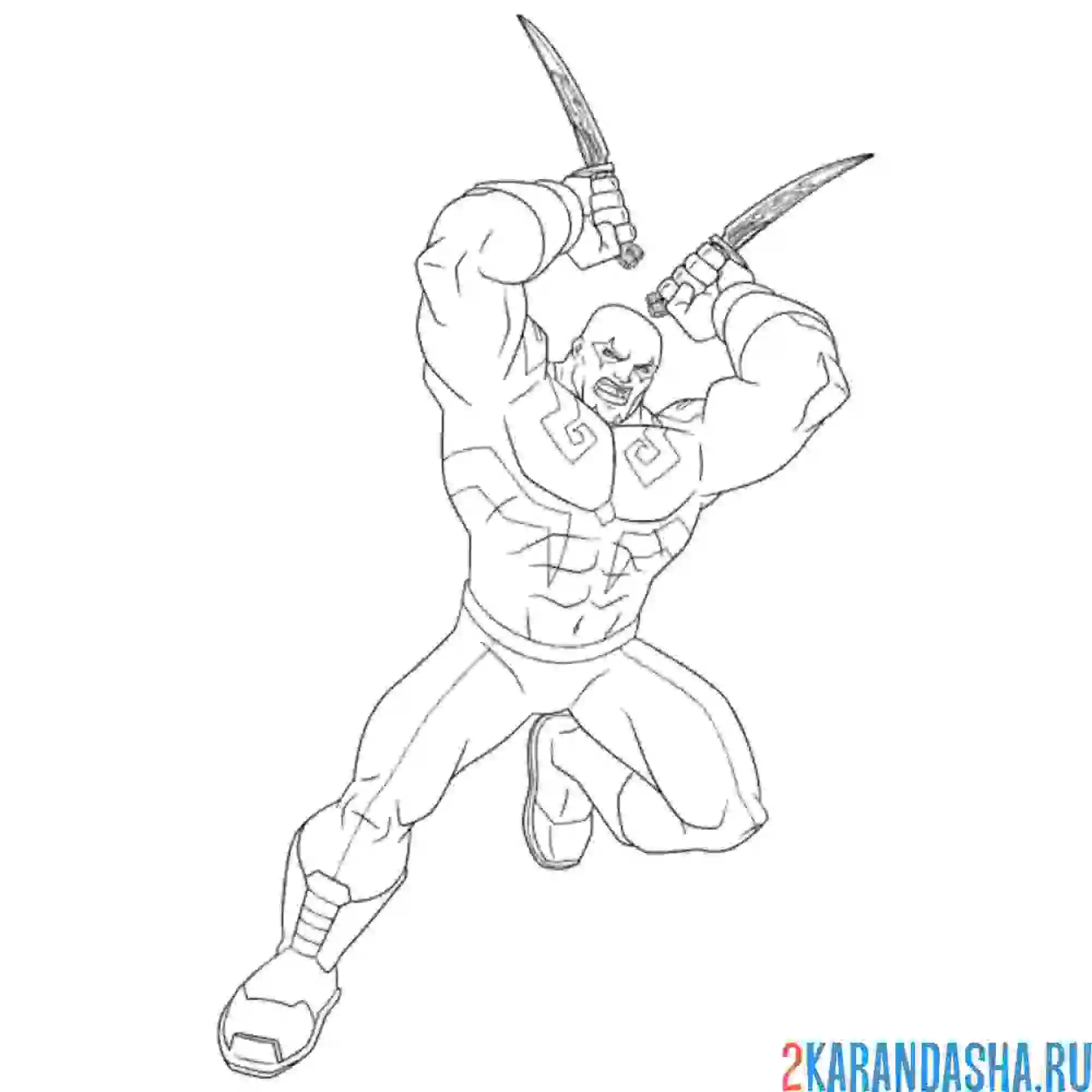 Раскраска дракс разрушитель марвел