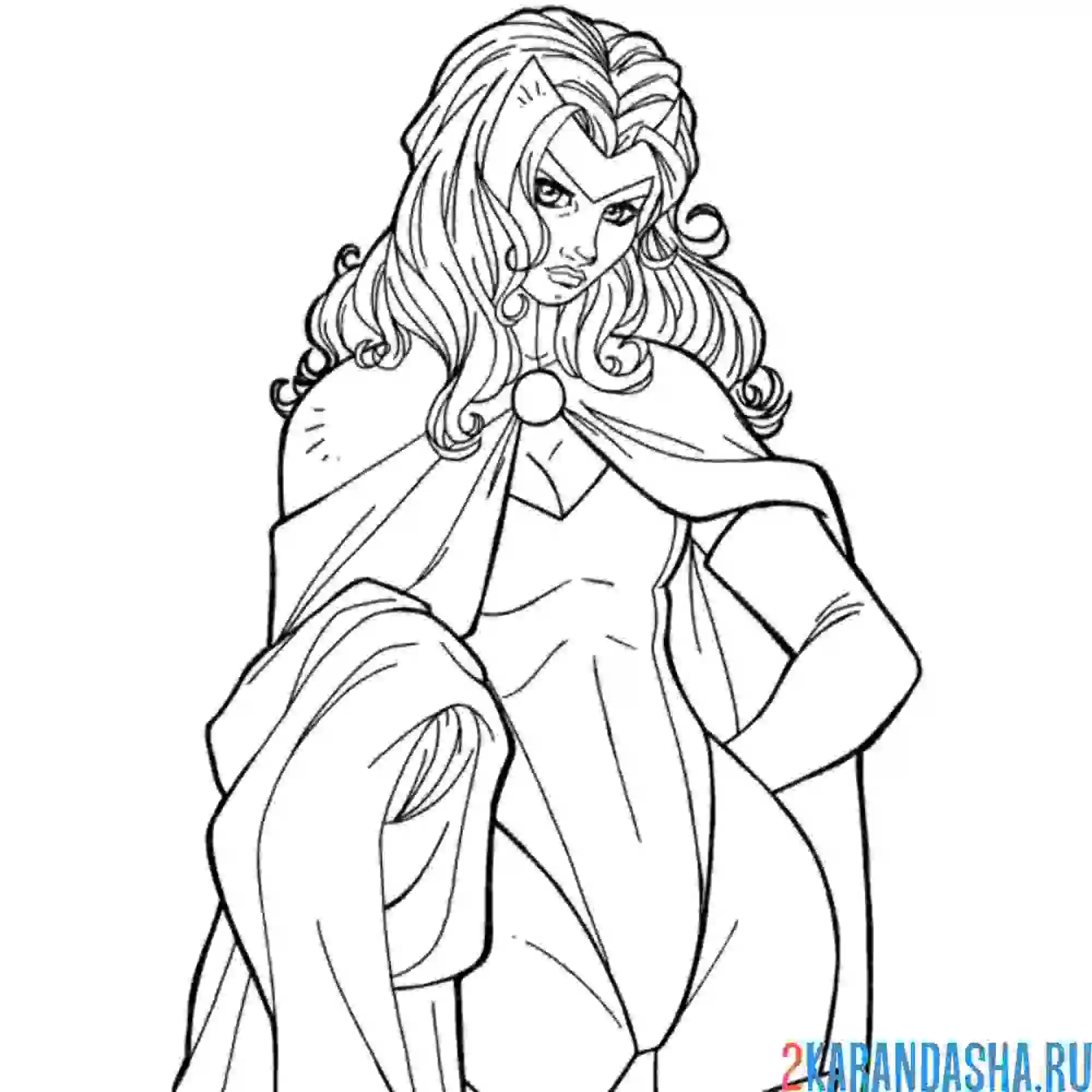 Раскраска алая ведьма марвел