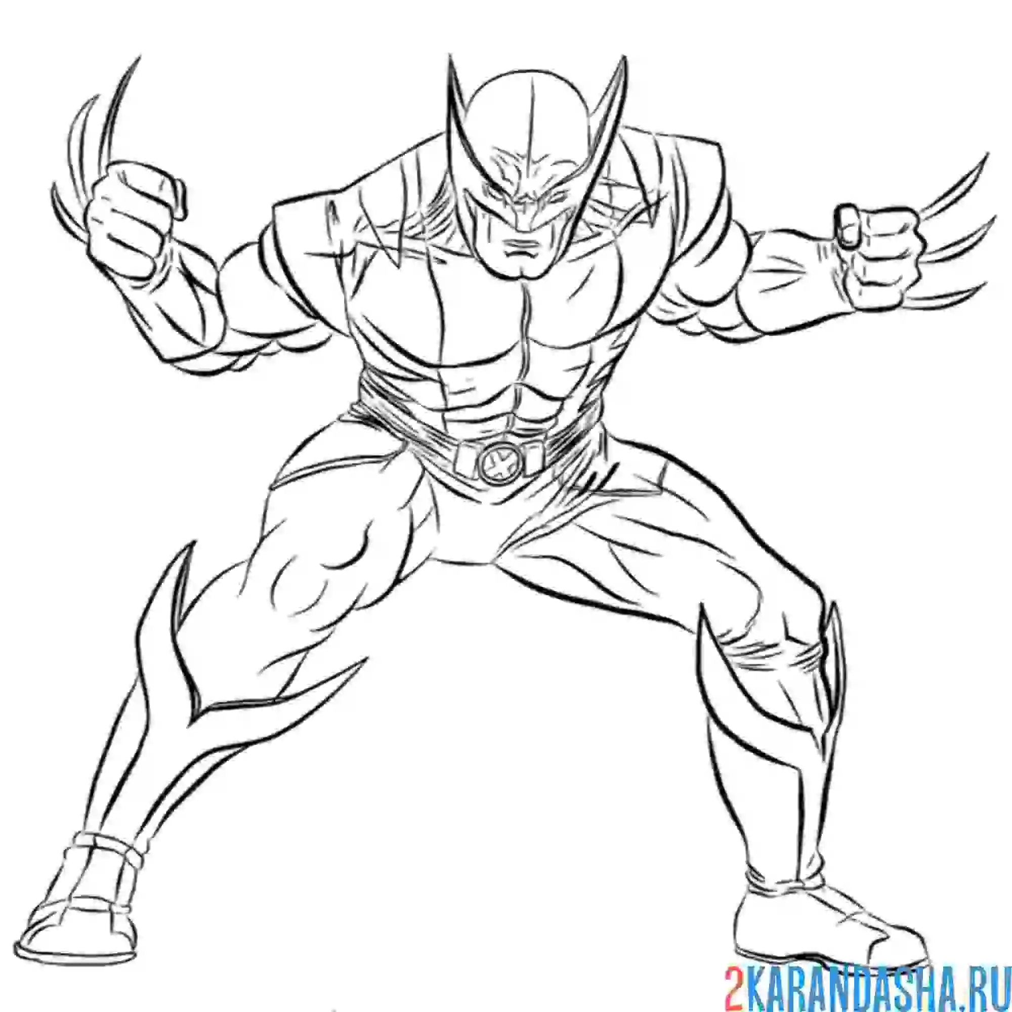 Раскраска злой росомаха марвел