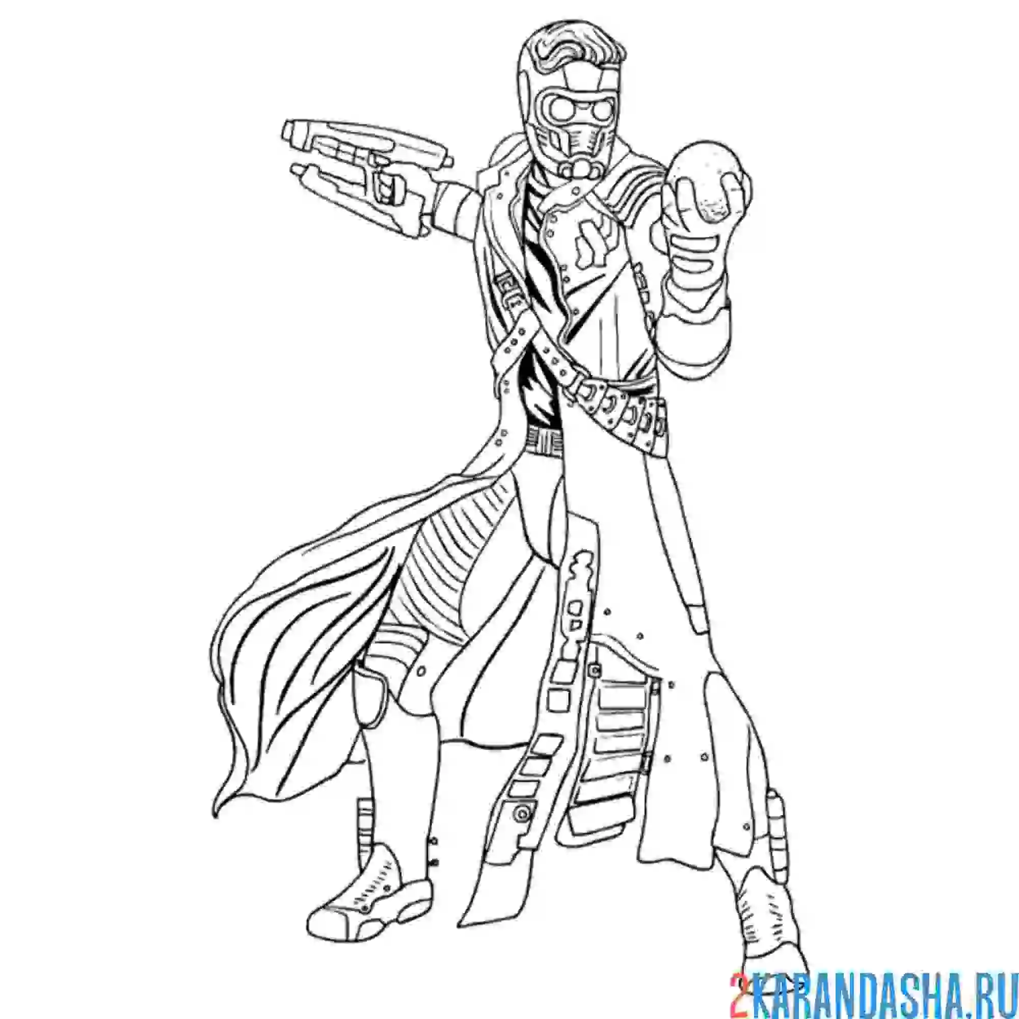 Раскраска звездный лорд марвел