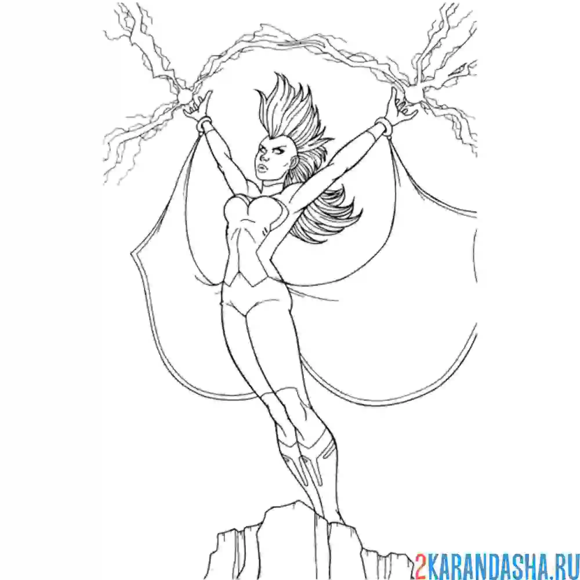 Раскраска шторм марвел герой