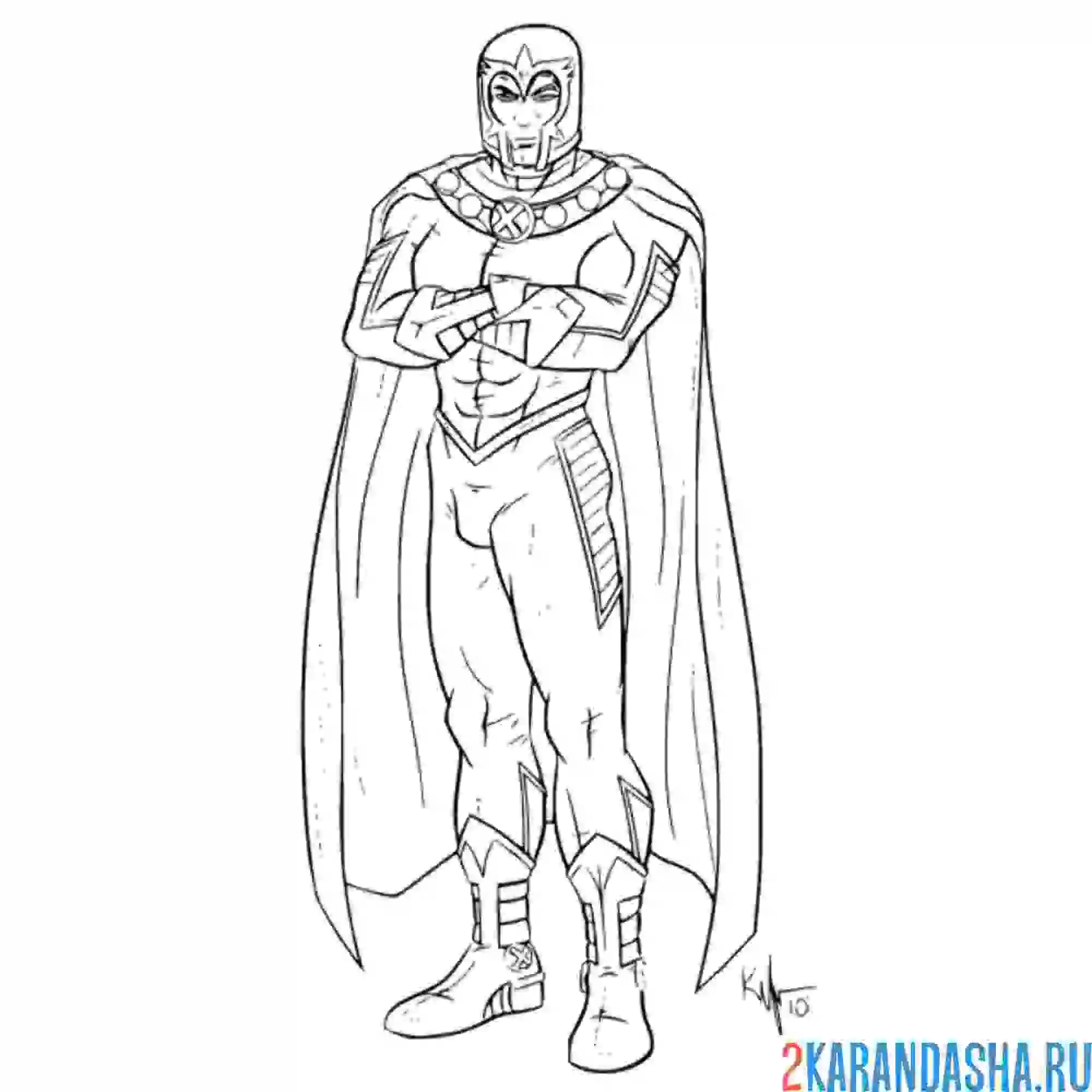 Раскраска магнето марвел