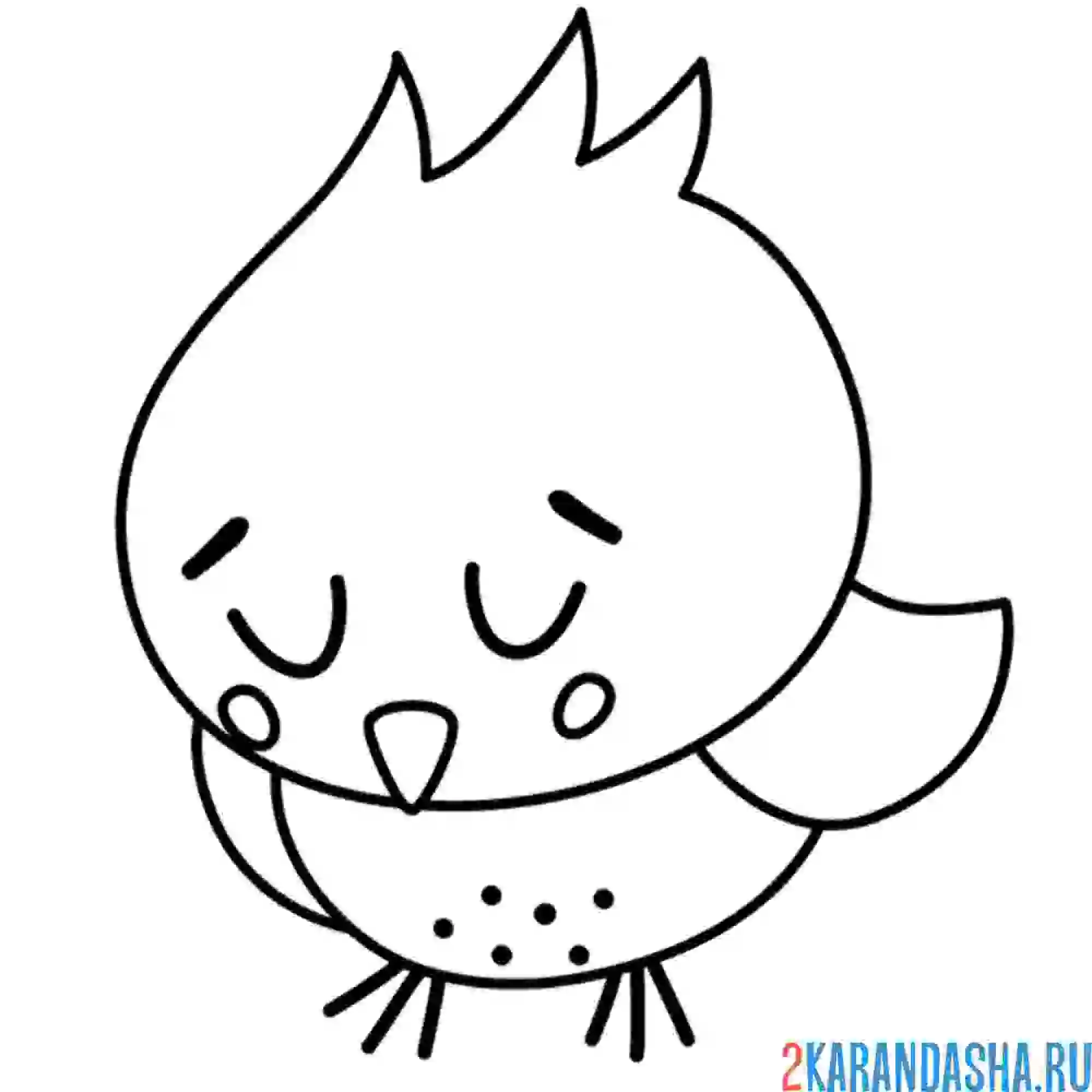 Раскраска грустный цыпленок