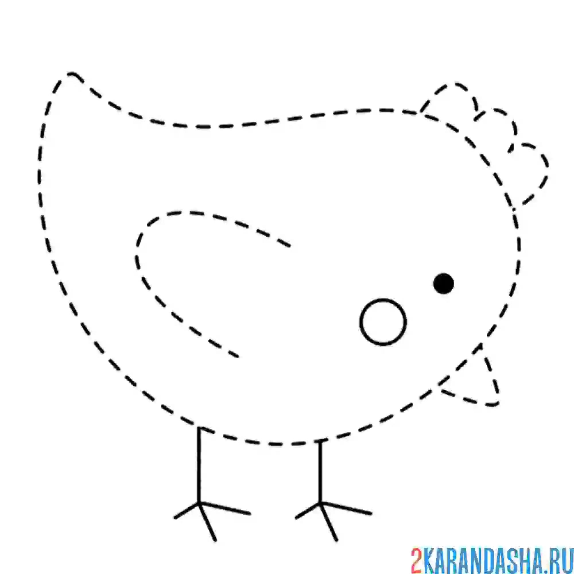 Раскраска обведи цыпленка