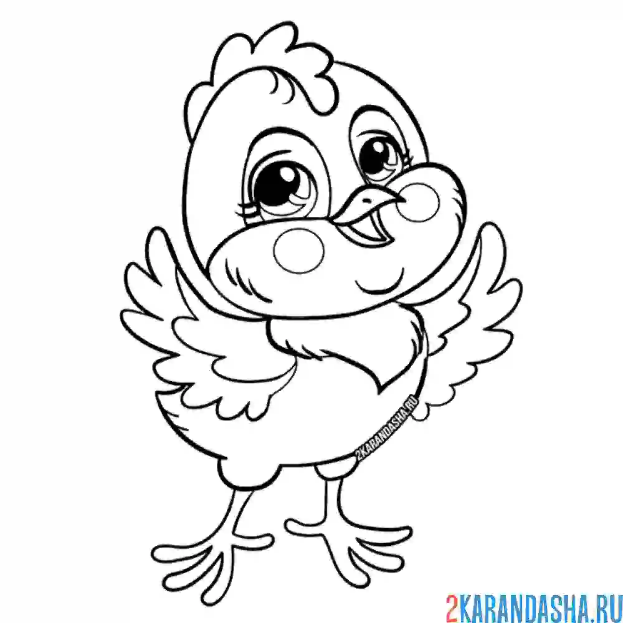 Раскраска цыпленок поет