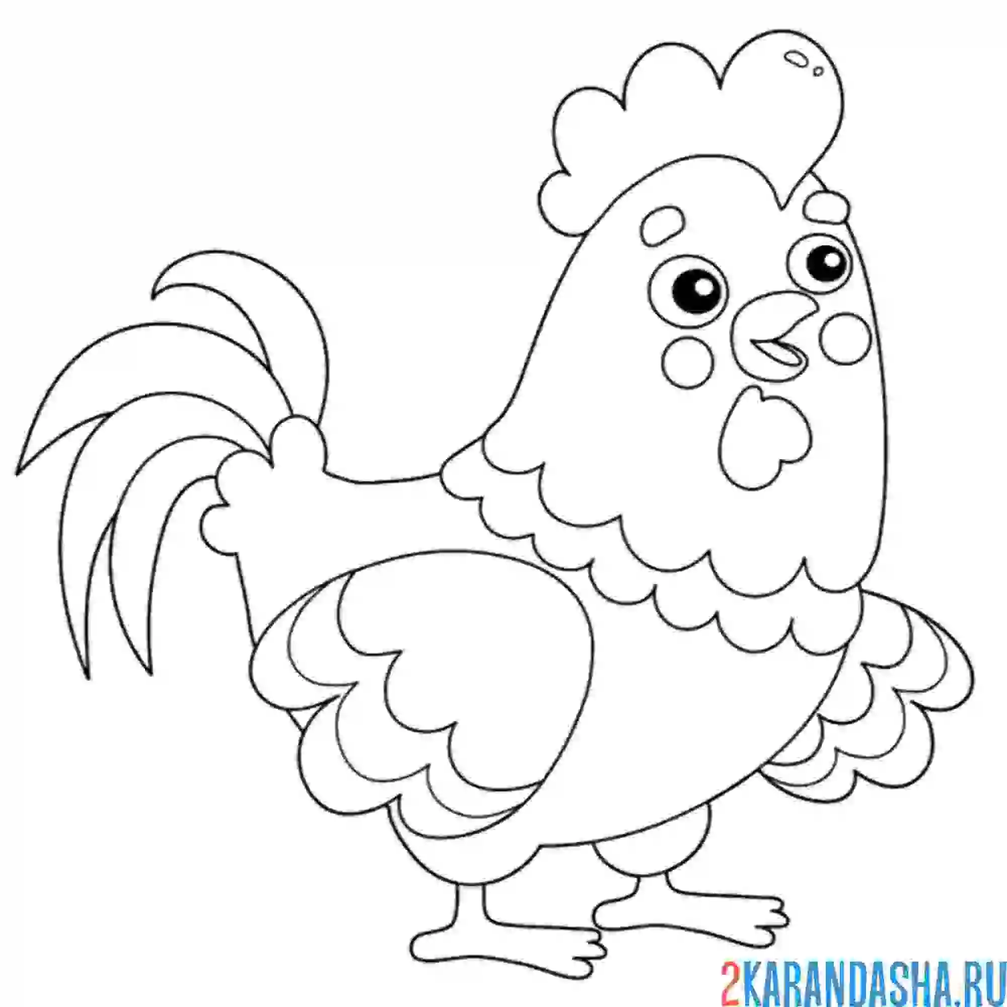 Раскраска петух потерялся