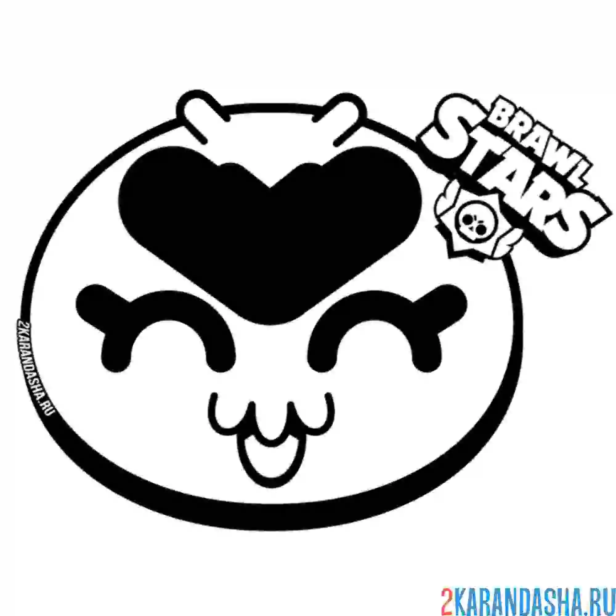 Раскраска эмодзи радостная ева